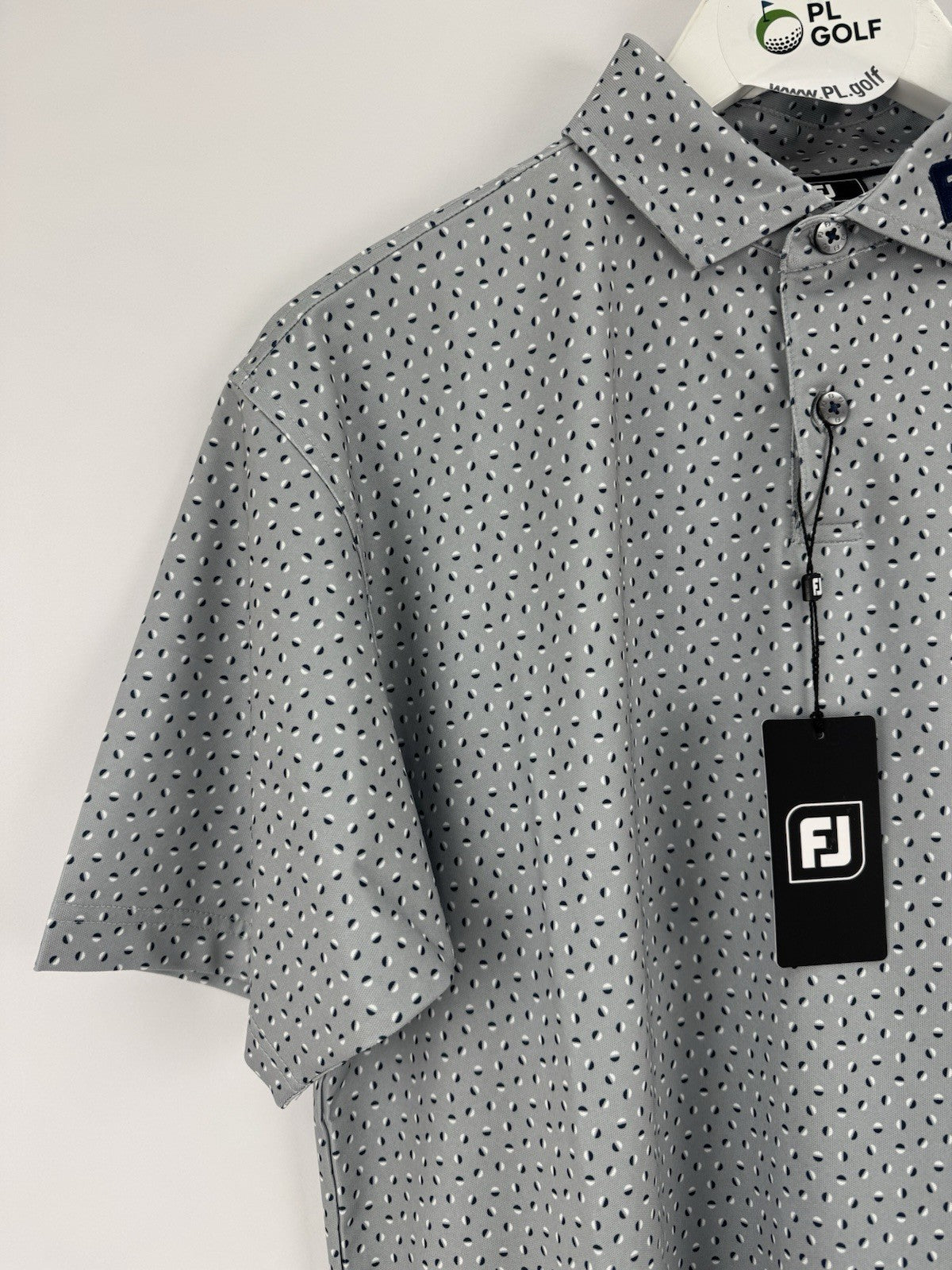 FootJoy Men’s Bounce Print Pique Polo Shirt Size 2XL Grey/330065
