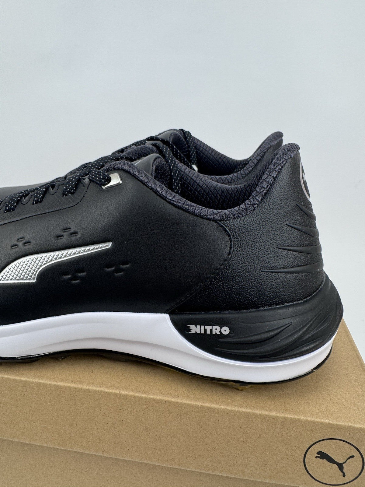 Puma Phantomcat Nitro Men's Golf Shoes Size UK 10 Black Silver Yellow/320311