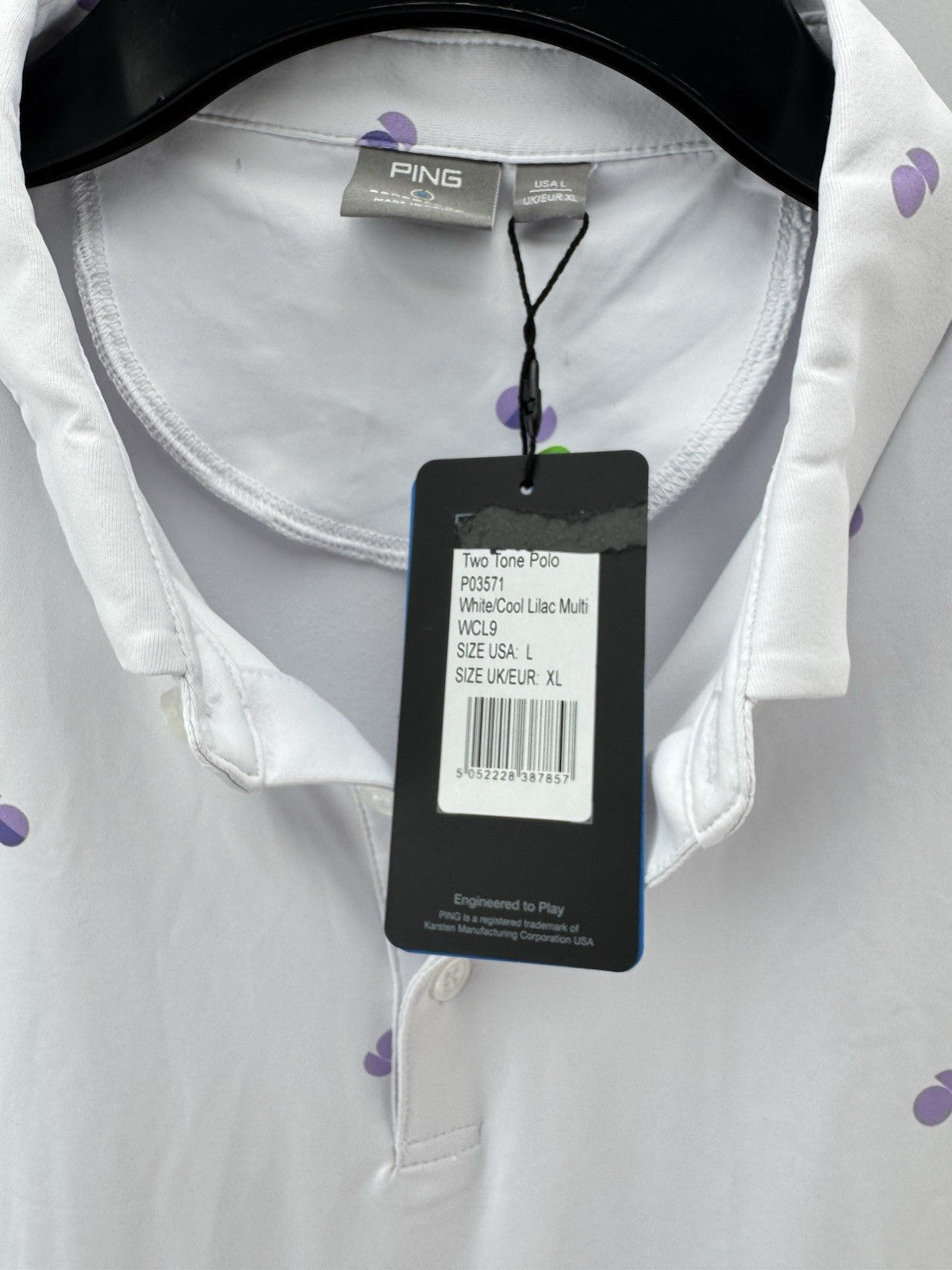 Ping Golf Mens Polo Shirt Two Tone UK XL /Short Sleeve /White /New /262426