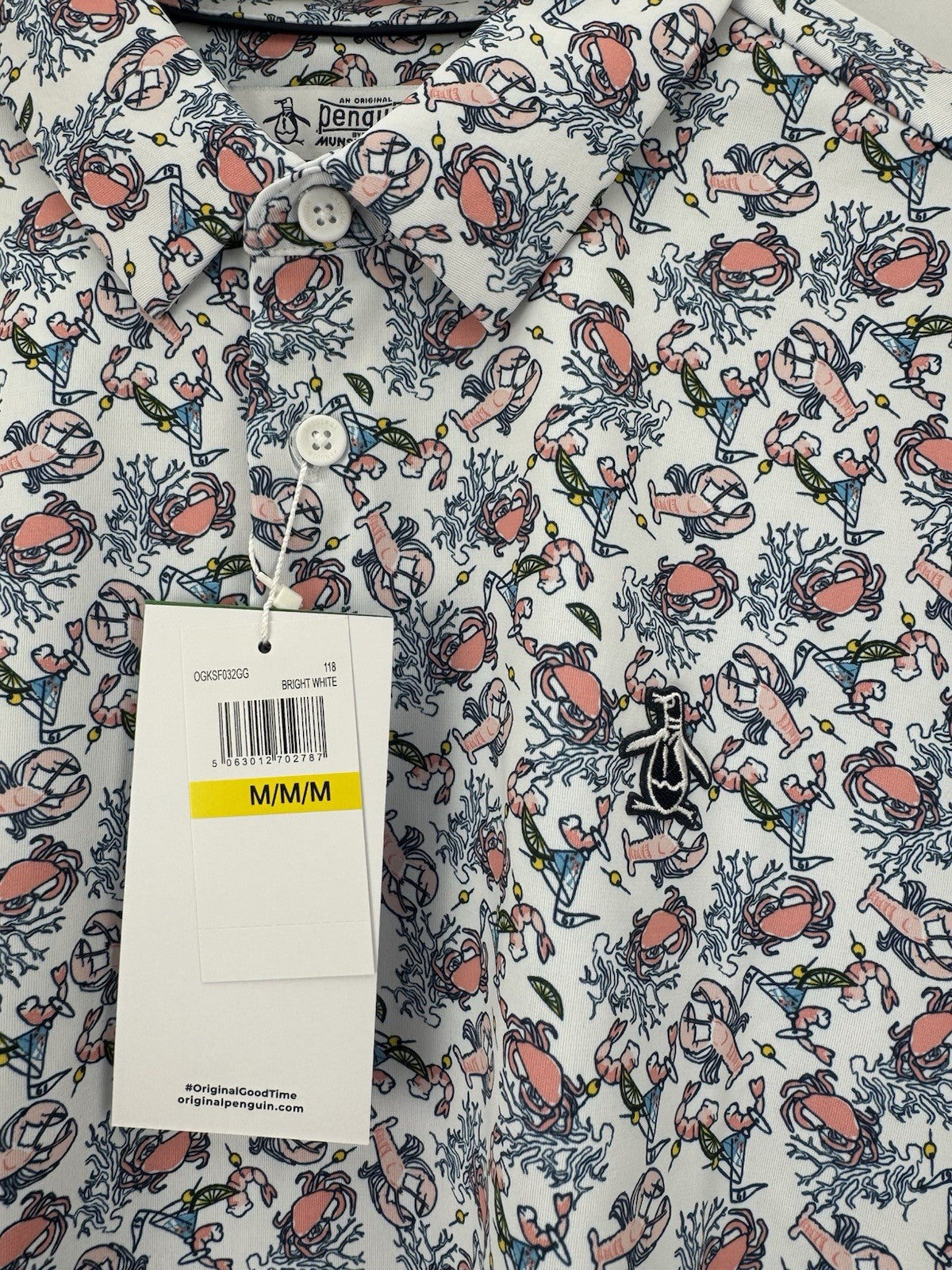 Men’s Original Penguin Pete N’ The Ocean Caddy Golf Polo Size UK Medium/ 352844