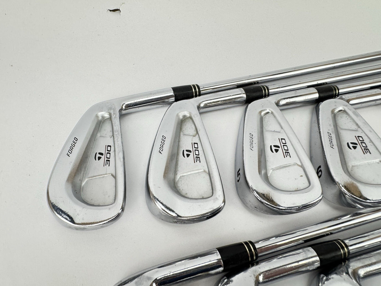 Taylormade 300 Forged Irons 3-PW Rifle 6.5 X Flex Steel +1/2” /New Grips /343273