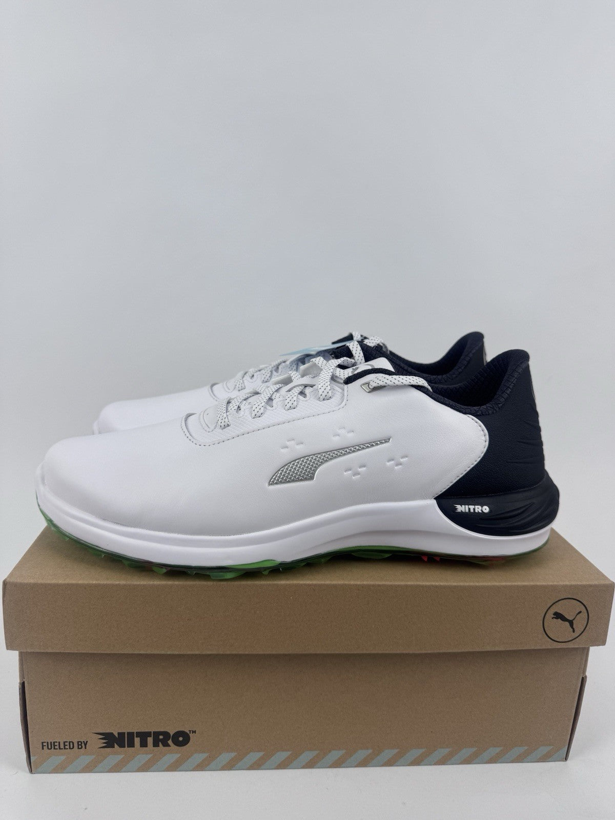 Puma Phantomcat Nitro Men's Golf Shoes Size UK 10.5 White Black Fluro/319070