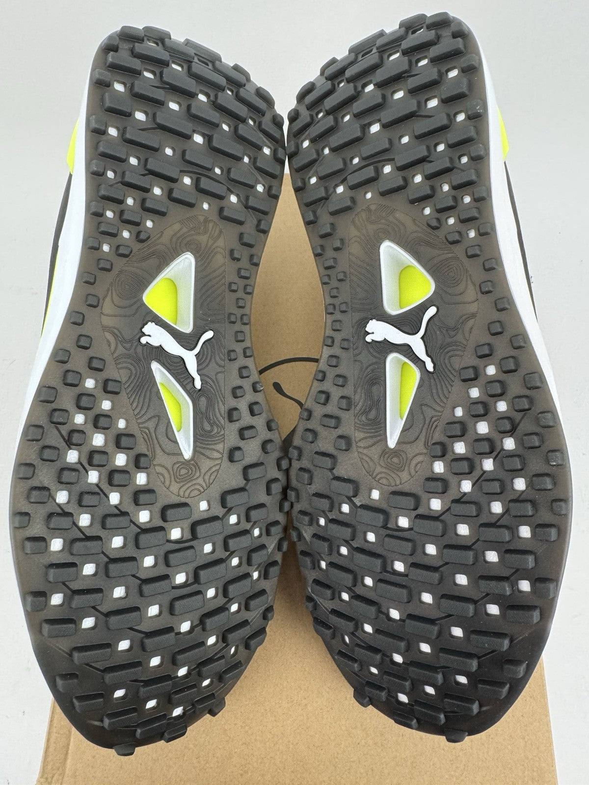 Puma IGNITE Elevate X Golf Shoes Mens Size UK 7.5 White Black Yellow/320806