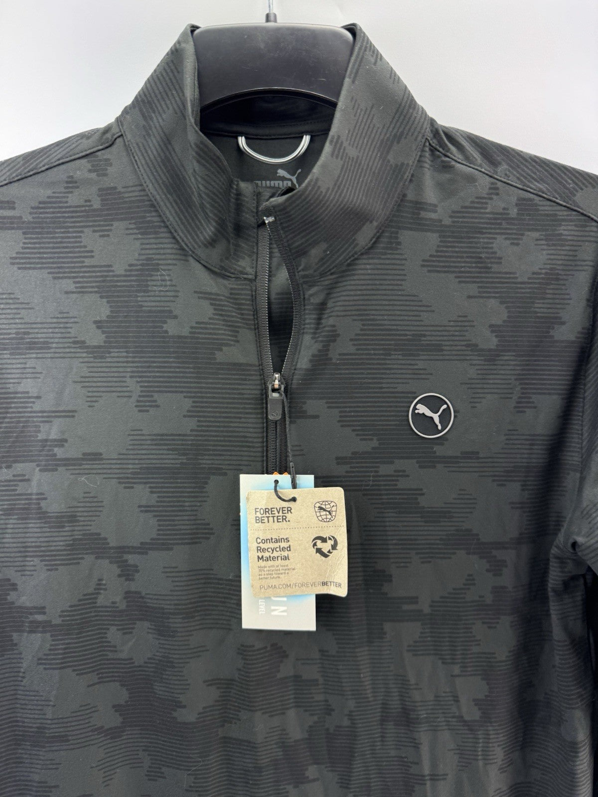 Puma Golf 1/4 Zip Cloudspun Pullover Camo Mens UK Small /Black /New /214883