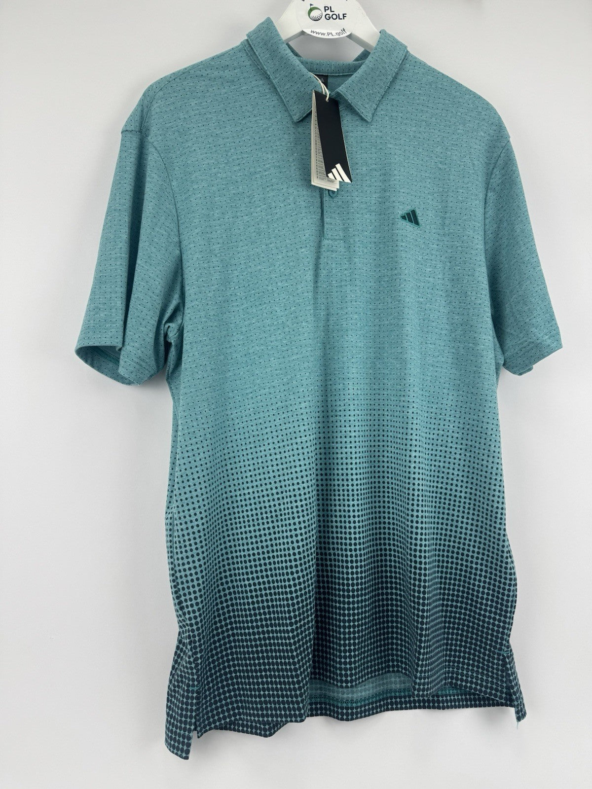 Adidas Go-To Rise Print Polo Shirt Men's Golf Size Large Pure Teal/329194