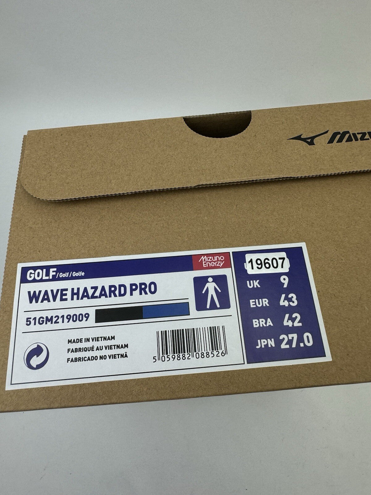 Mizuno Wave Hazard Golf Shoes Mens UK 9 Black/Blue /Spikeless /New /196079