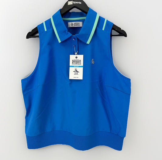 Original Penguin Sport Women's Golf Sleeveless Polo Size L French Blue/337440