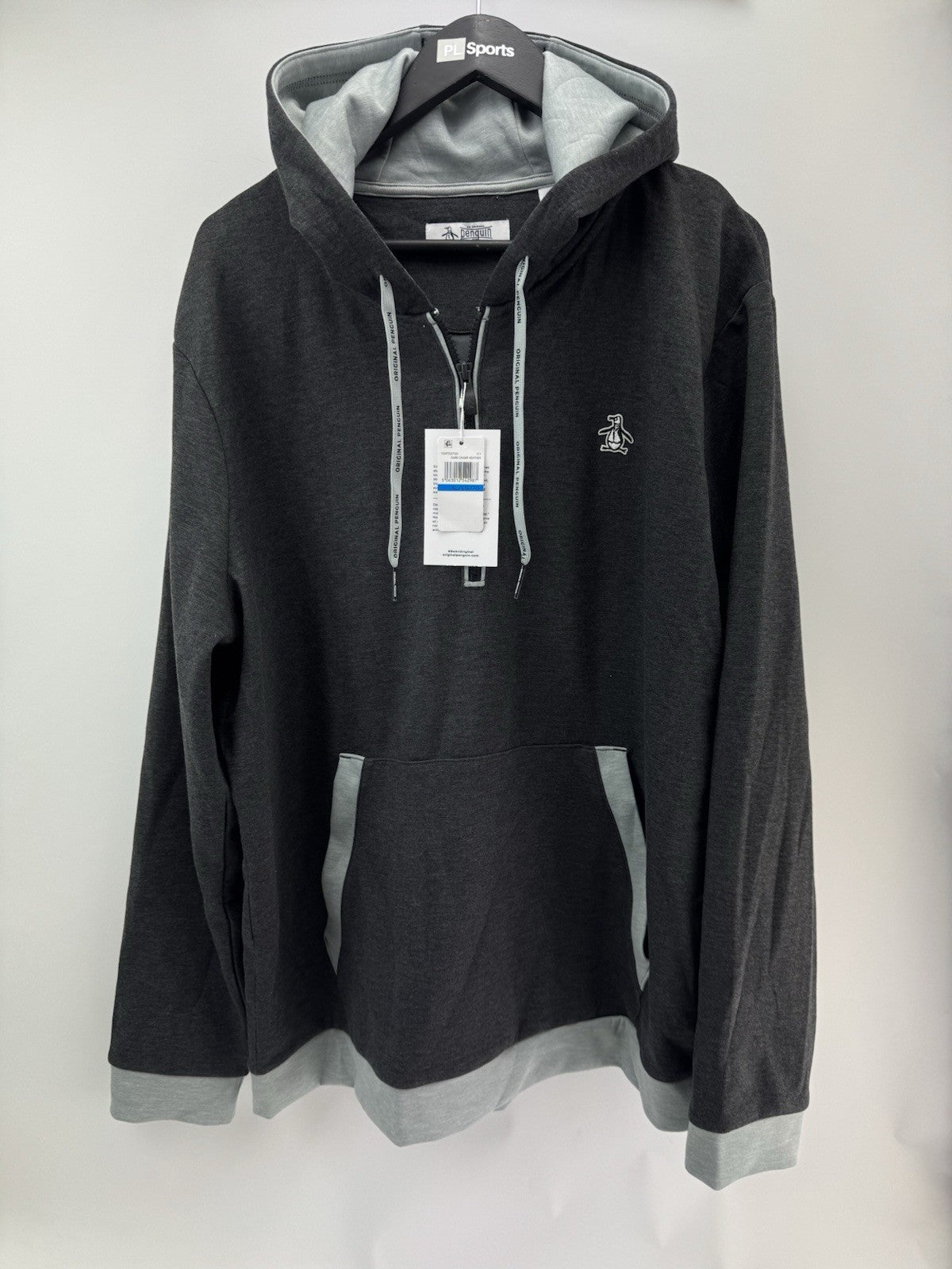 Original Penguin Golf Hoodie 1/4 Zip Earl Colour Block UK XL /Grey /New /300610
