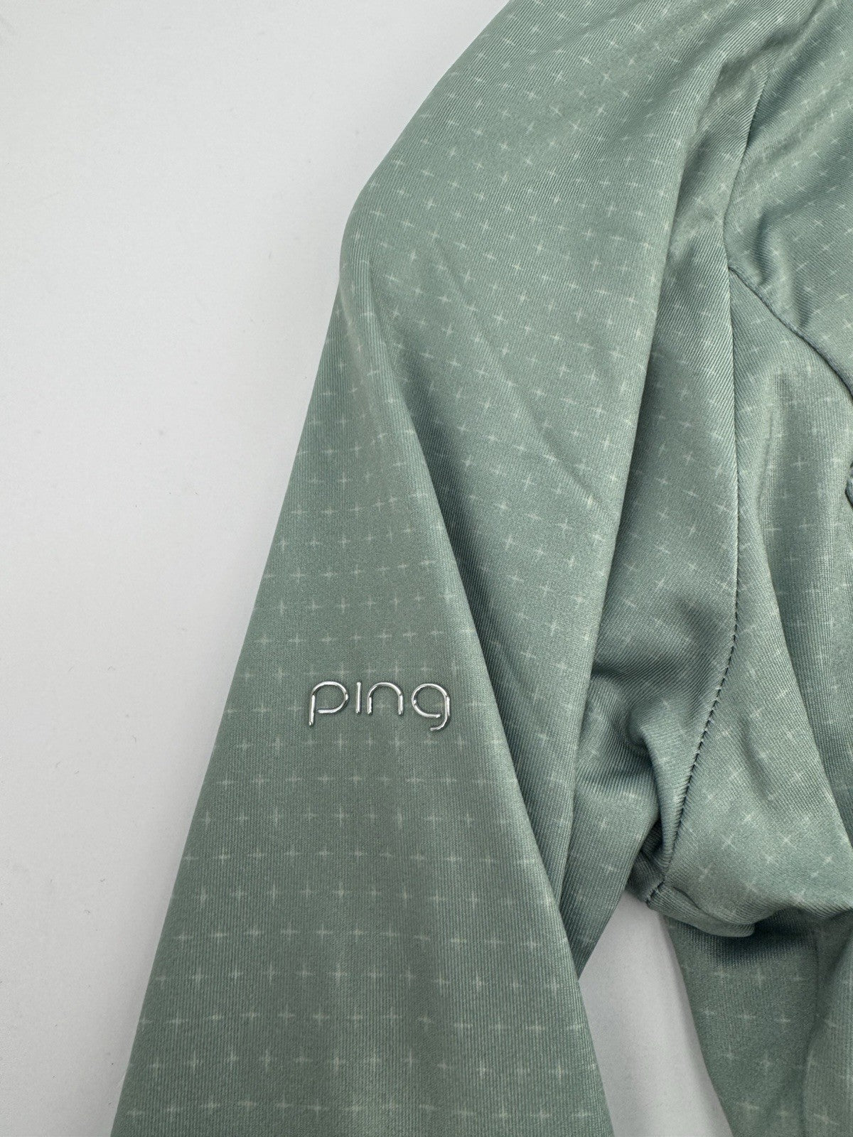 Ping Jasmine Golf Jumper Women's UK Size 10 Green Multi Long Sleeve Zip Up/3151610