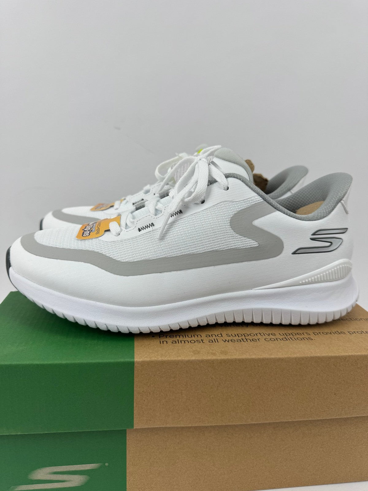 Skechers Go Golf Flight Men's Golf Shoes Size UK 10 White Slip Ins/350010