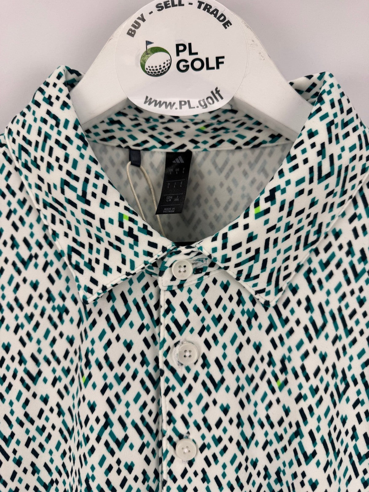 Adidas JL5270 Ultimate365 Micro Argyle Polo Shirt Mens Size Small White/327814