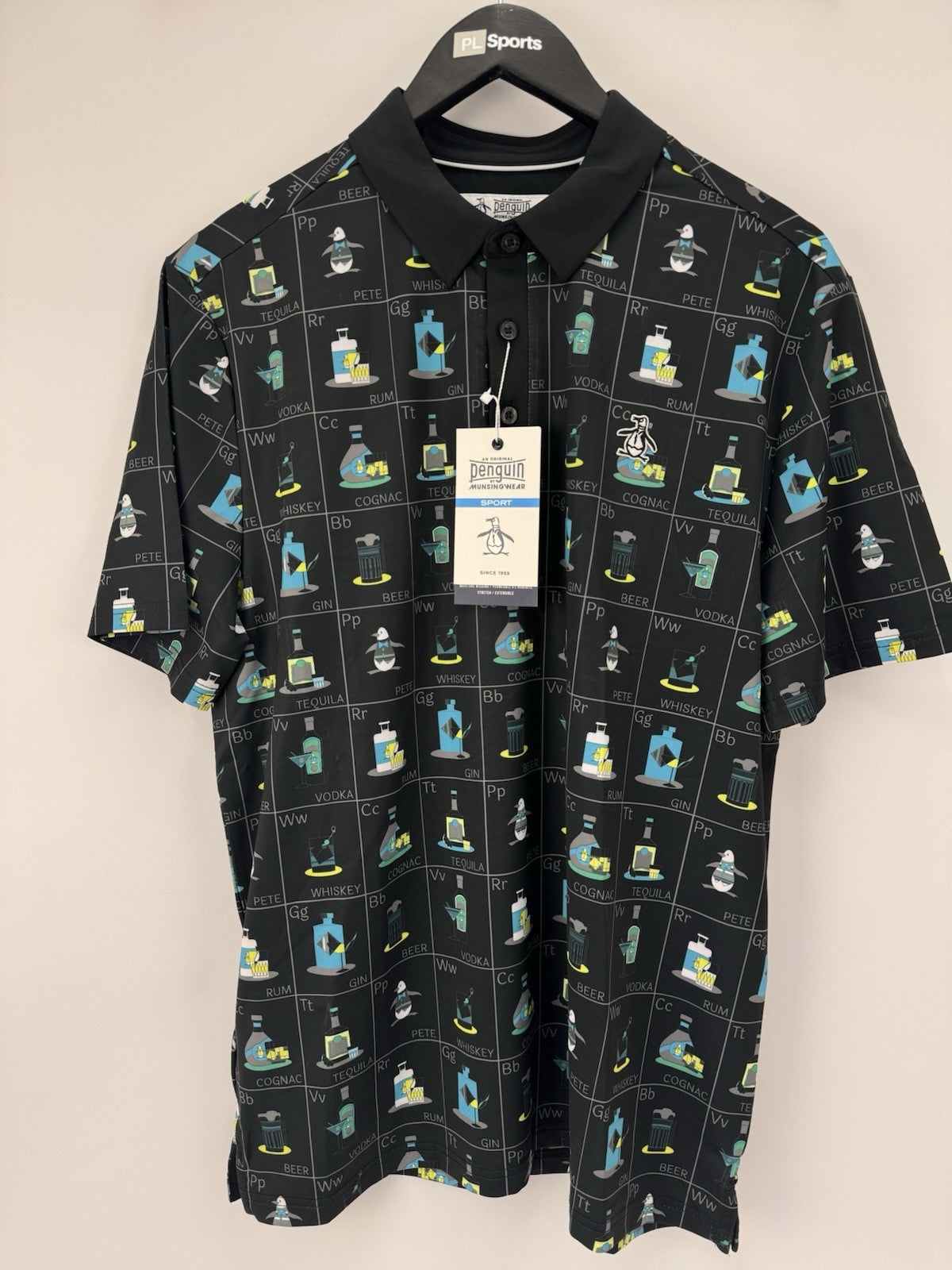 Original Penguin Mens ‘Pete’s Flash Drinking Card’ Golf Polo Size Medium /353770