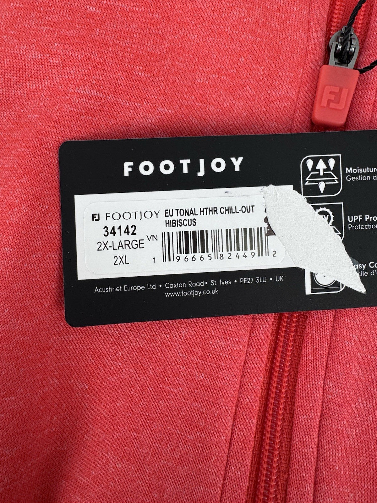 FootJoy Men’s Tonal Heather Chill-Out Golf Pullover Size XXL Red/3152012