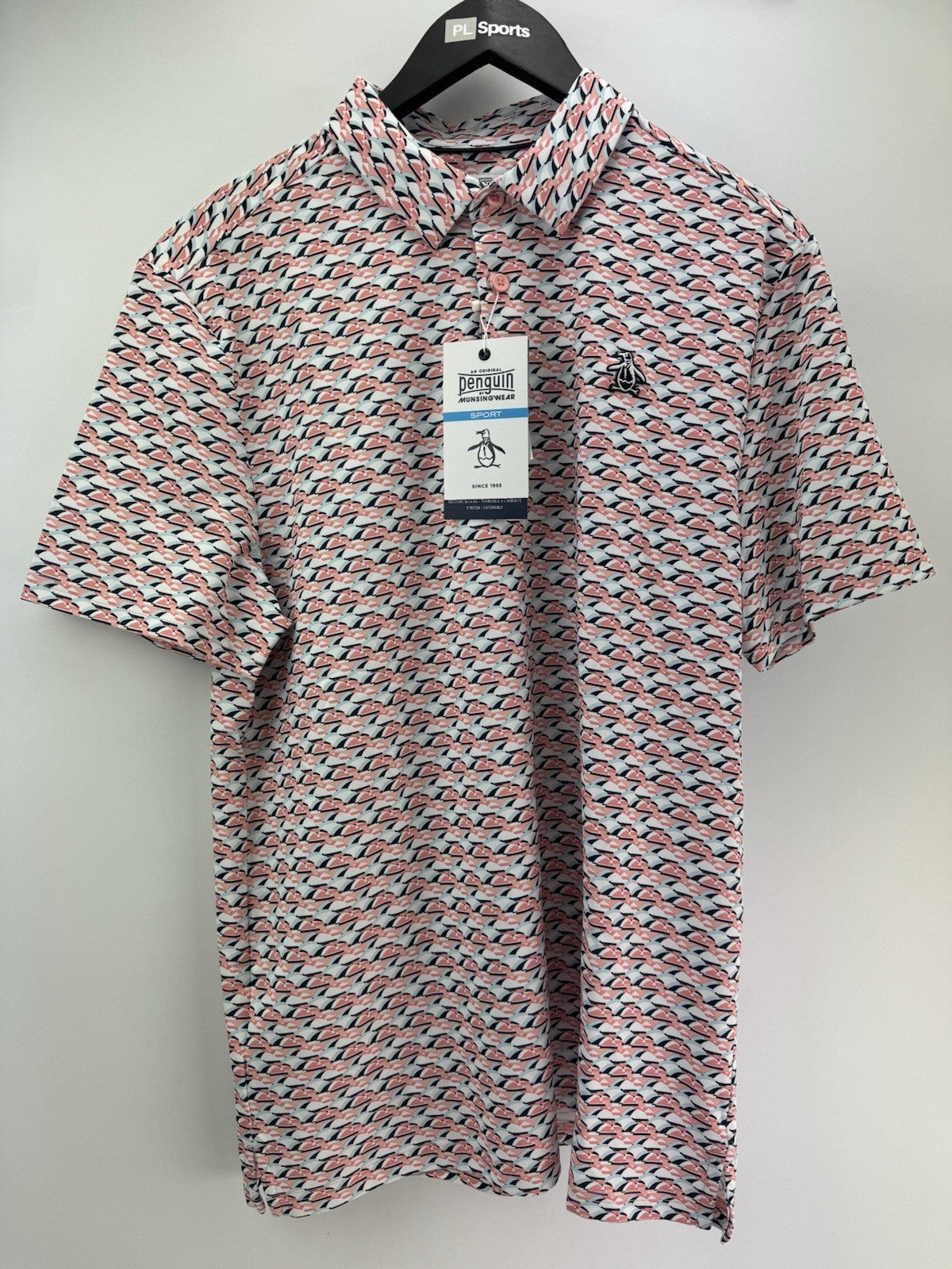 Men’s Original Penguin Layered Umbrella Print Polo Shirt Size Medium/ 311121