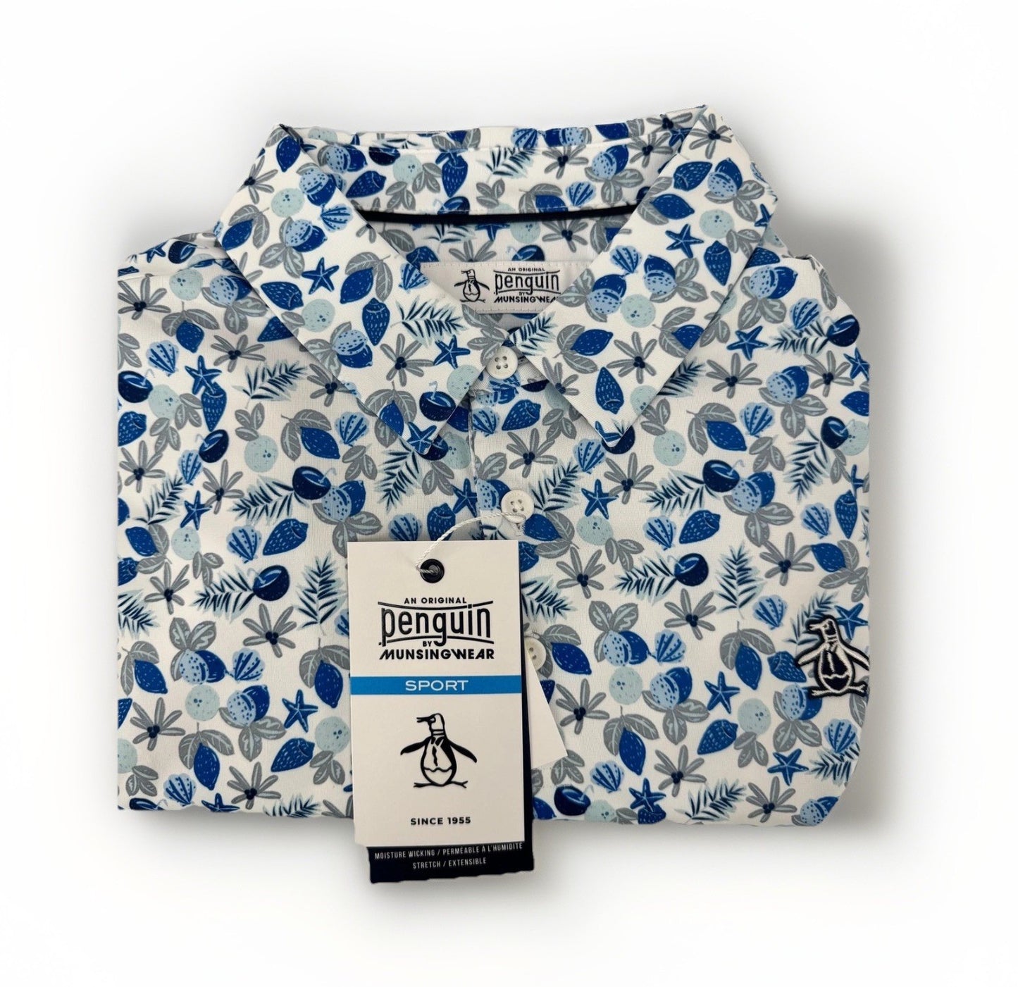 Original Penguin Mens Bright White Golf Polo Shirt Size Medium /337290
