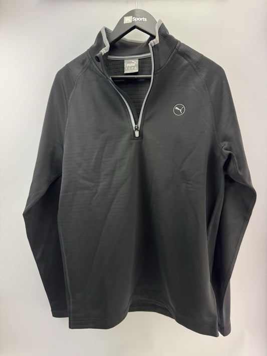 Puma Golf Mens Pullover Waffle Fleece 1/4 Zip UK Medium /Black /New /294950