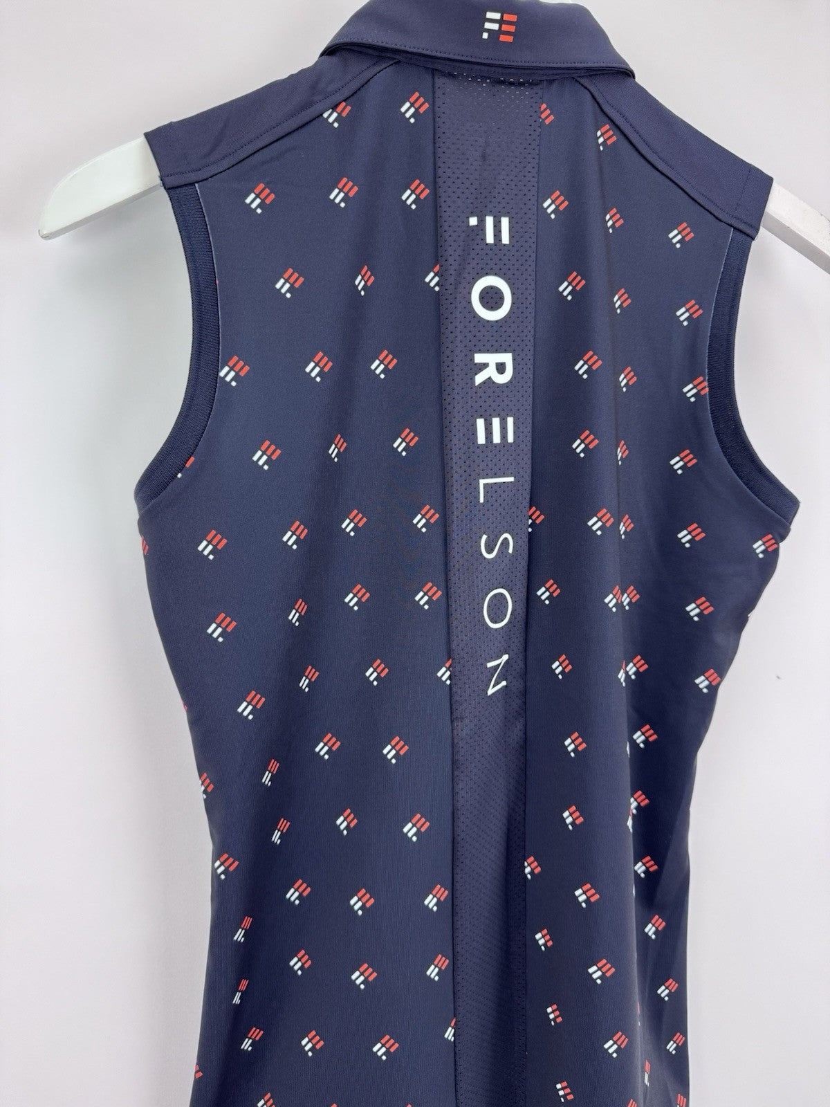 Forelson Buckland Sleeveless Polo Women's XS Patterned Navy Golf Active/318047
