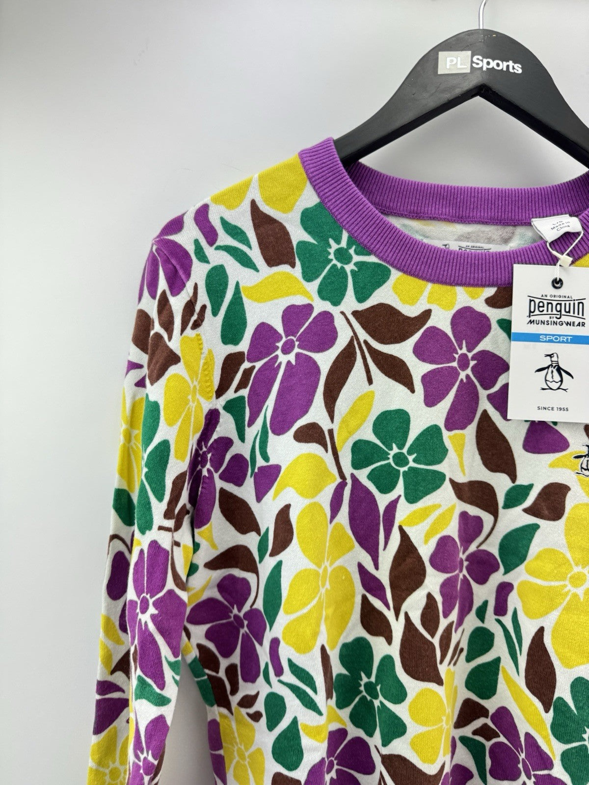Penguin Golf Ladies Pullover Printed Floral Purple Cactus UK Large /New /300872