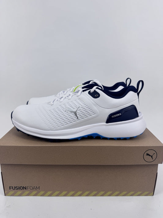 Puma Fusion Plus SL Golf Shoes Men's UK 8 White Deep Navy Waterproof/320730
