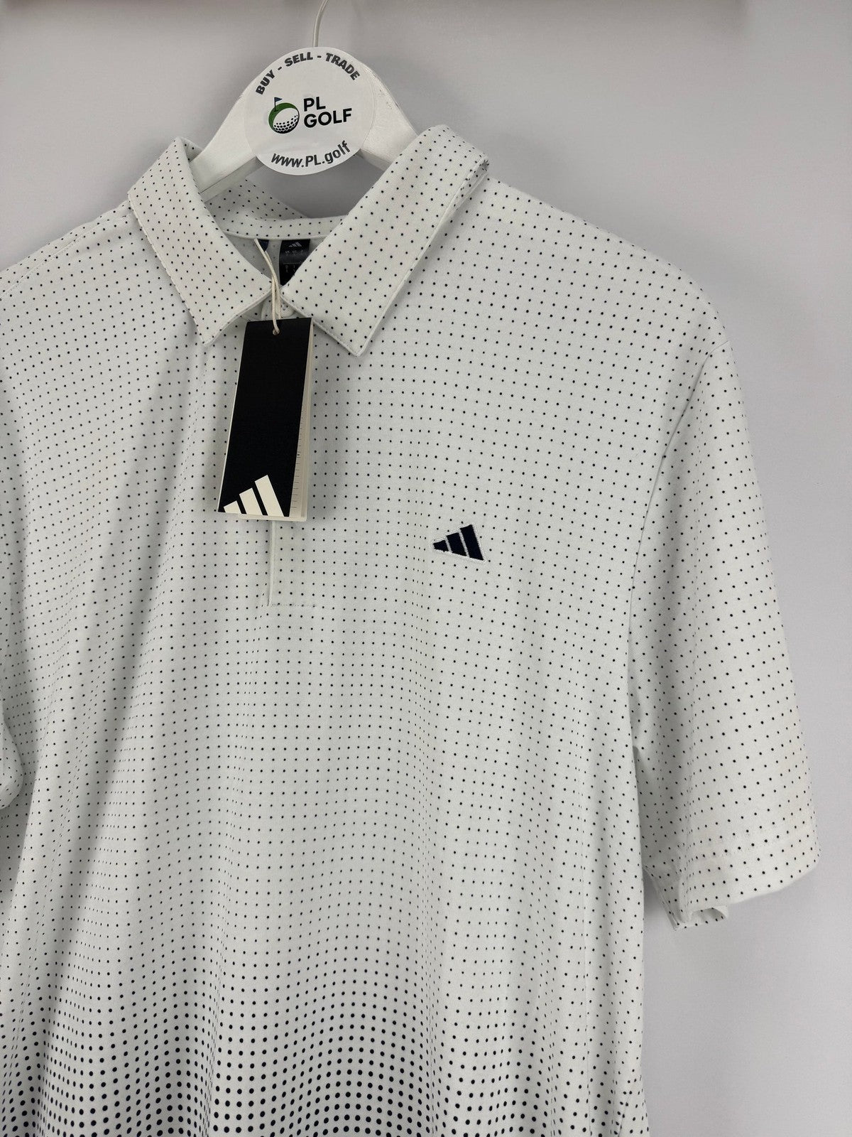 Adidas Go-To Rise Print Polo Shirt Men's Golf Size Large White/327992
