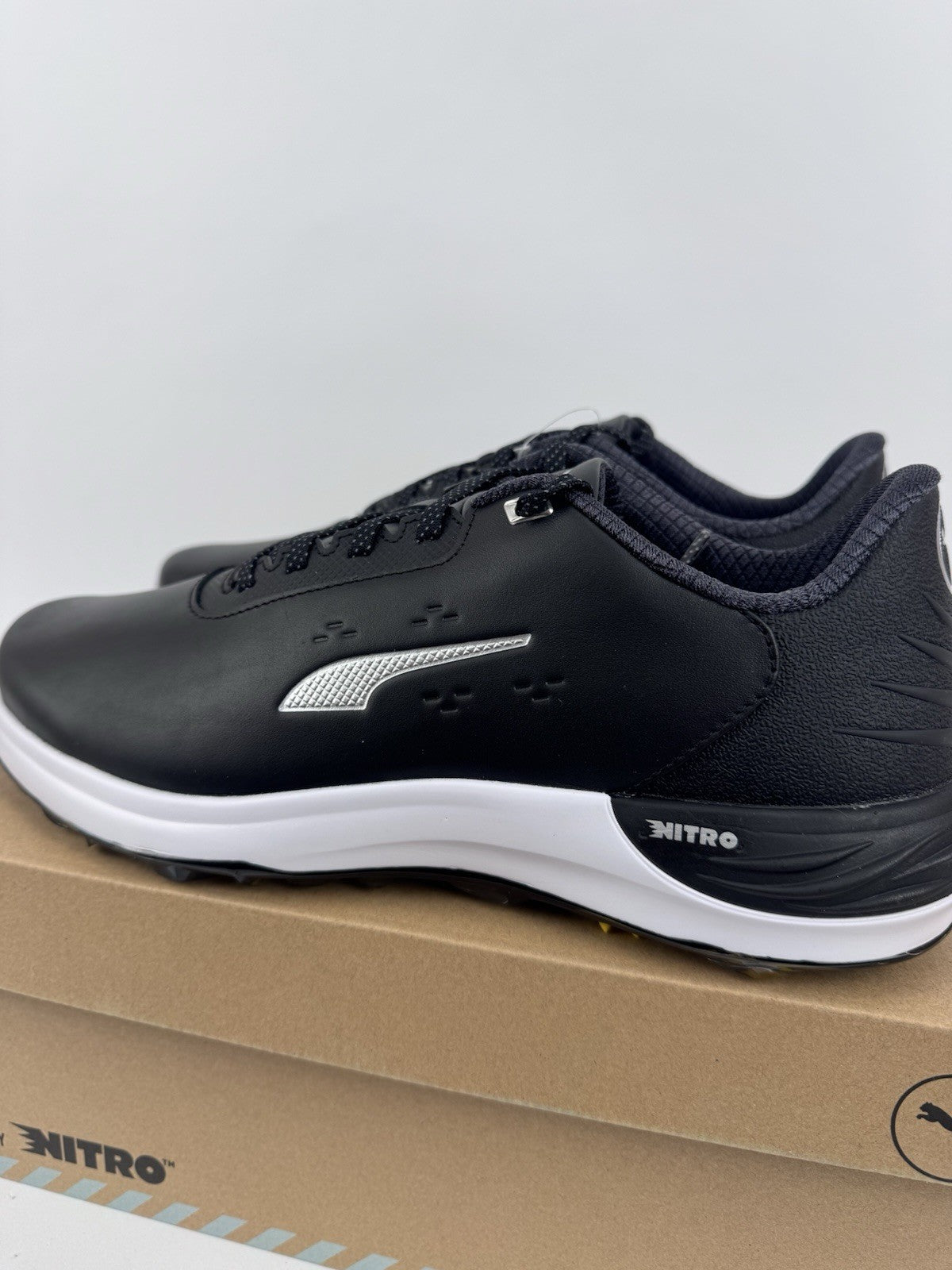 Puma Phantomcat Nitro Men's Golf Shoes Size UK 9.5 Black Silver Yellow/320161
