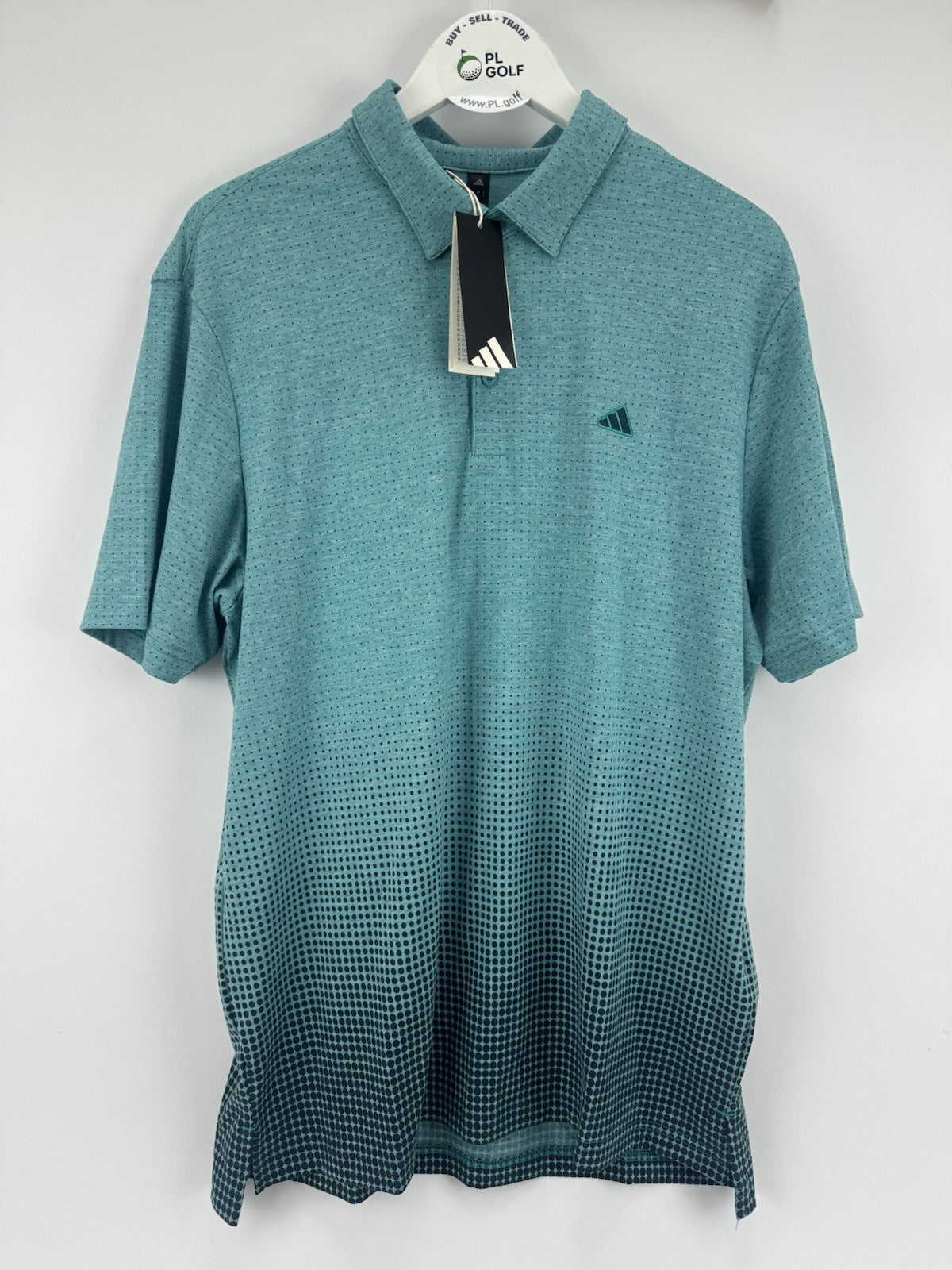 Adidas Go-To Rise Print Polo Shirt Men's Golf Size Small Pure Teal/329221