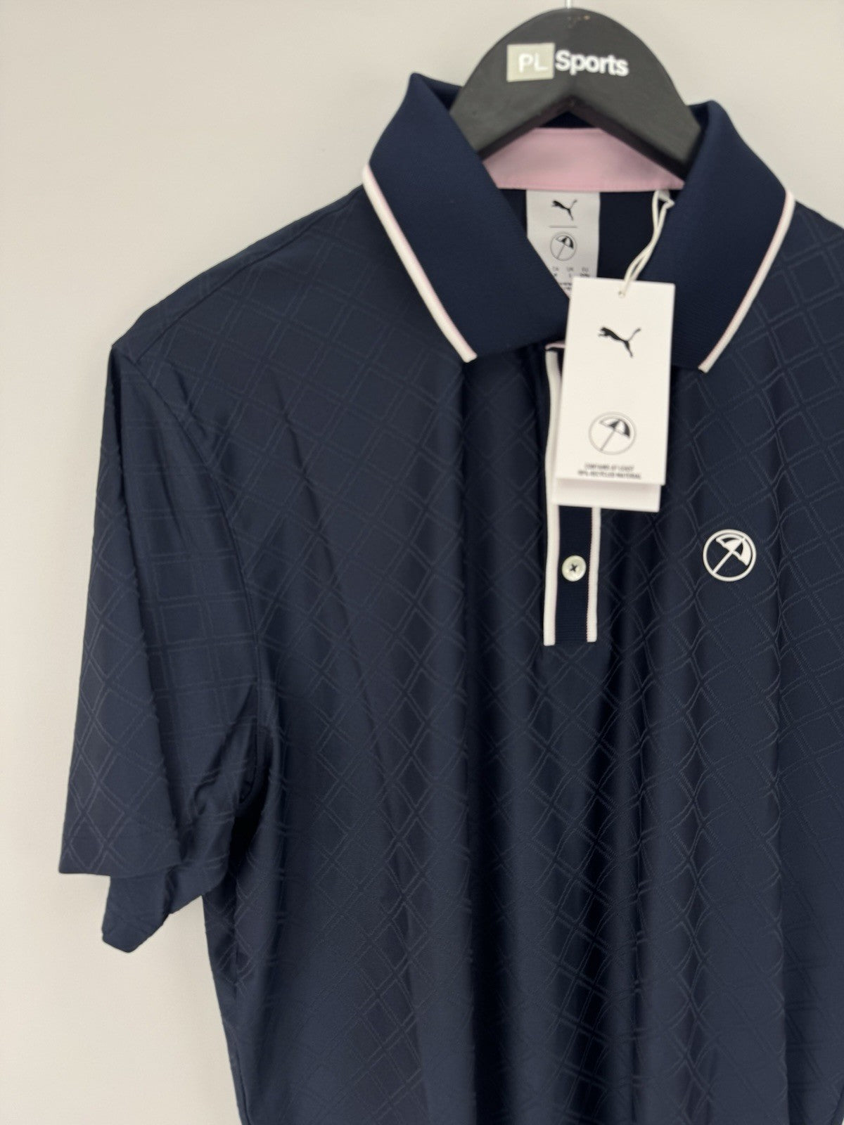 PUMA X Arnold Palmer Tipped Jac Golf Polo Shirt Men's Size Large Navy/353862