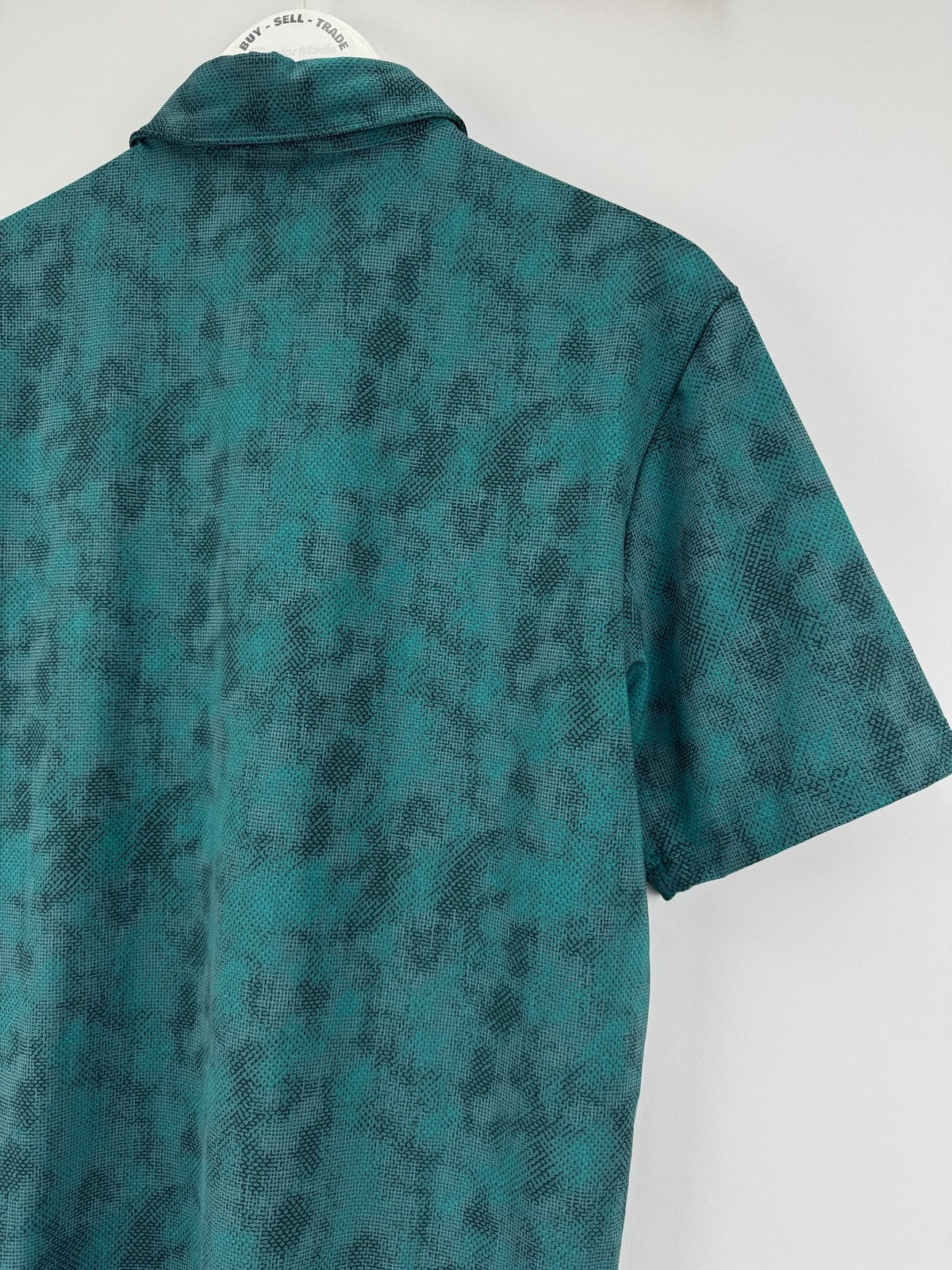 Adidas JL5288 Ultimate Textured Print Golf Polo Shirt Men's S Teal Black/329457