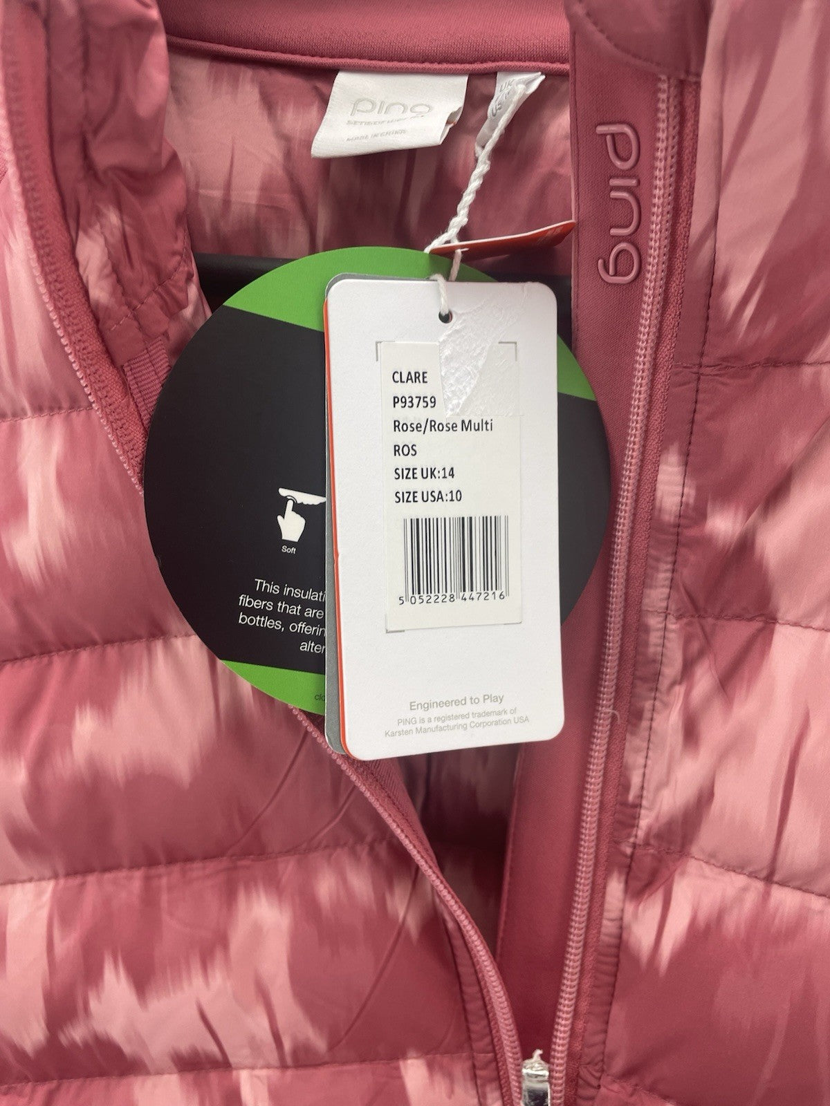 Ping Golf Ladies Jacket Clare Sensorwarm Full Zip UK 14 /New /280867