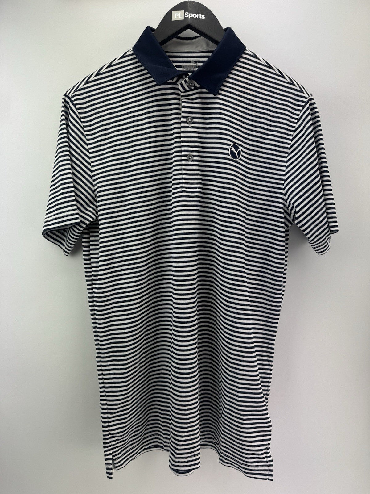 Puma Golf Pure Stripe Polo Shirt Mens UK Medium /Navy /White /New /308110