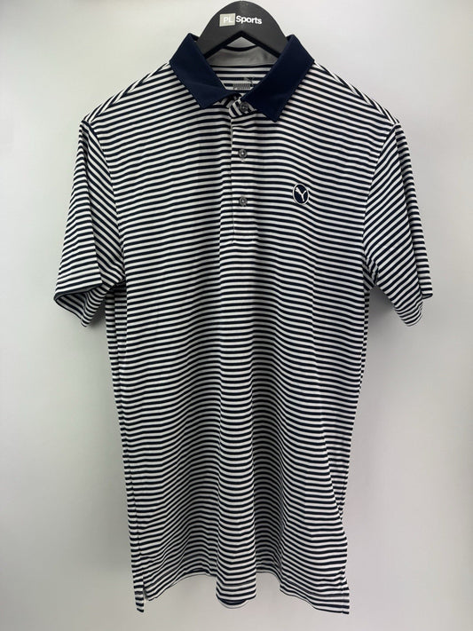 Puma Golf Pure Stripe Polo Shirt Mens UK Medium /Navy /White /New /308110