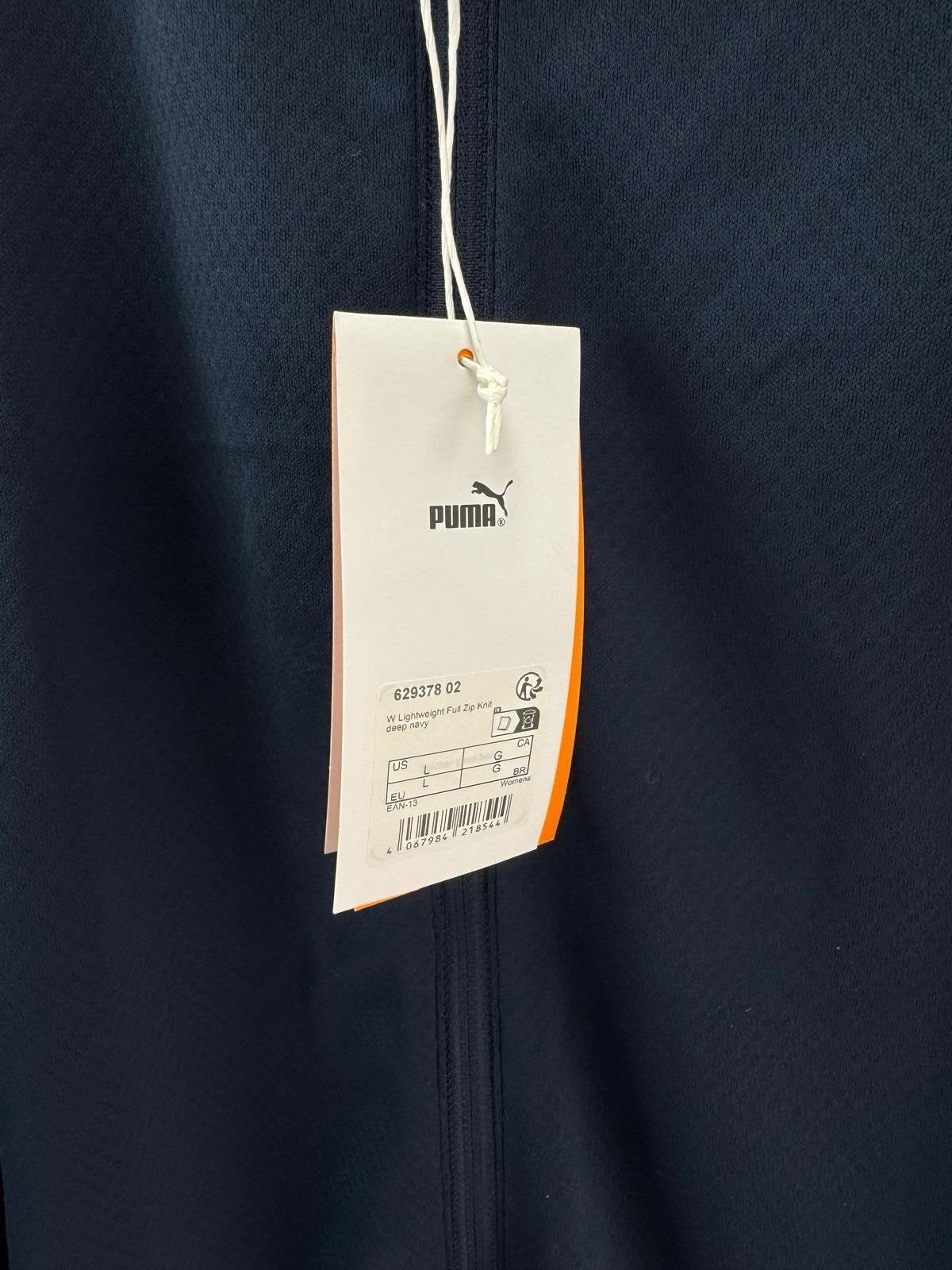 Womens Puma Lightweight Full Zip Knitted Golf Jacket Deep Navy Size L/ 300806