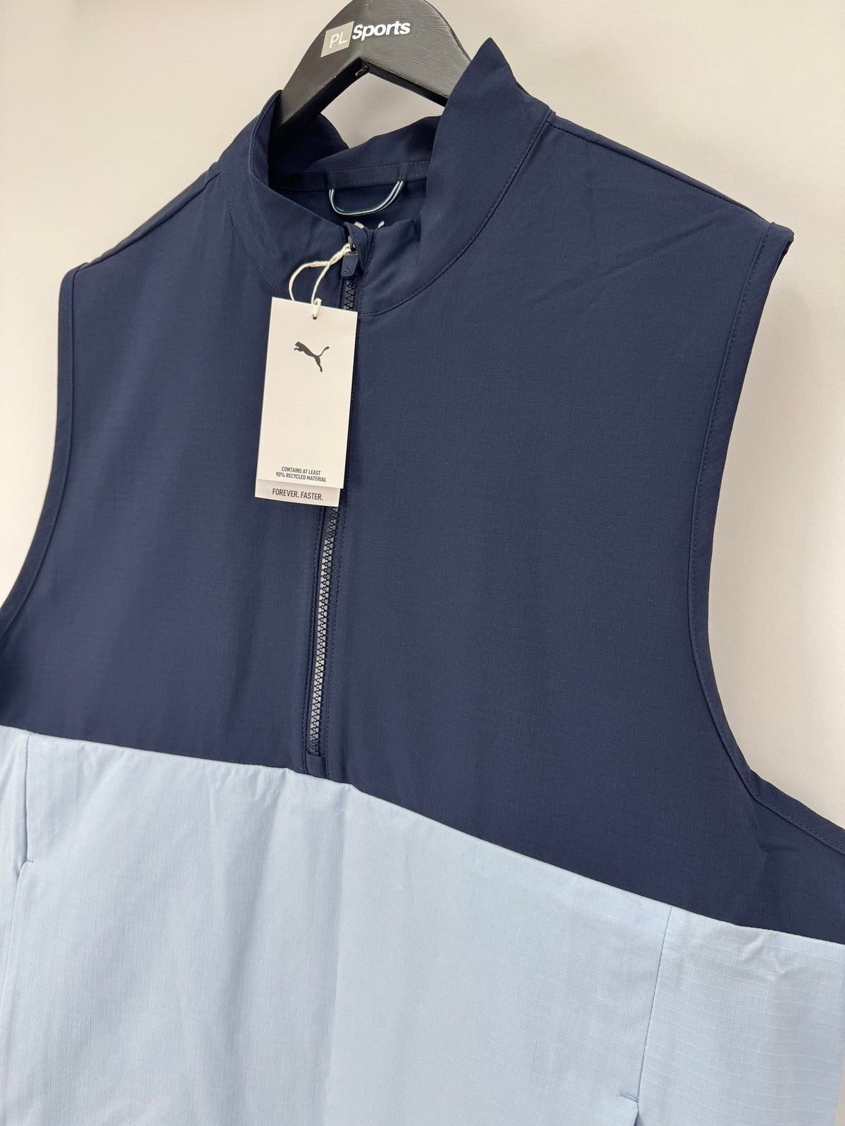 Puma Ripguard Vest Men's Size Large Blue Sleeveless Golf Jacket Gilet/354031