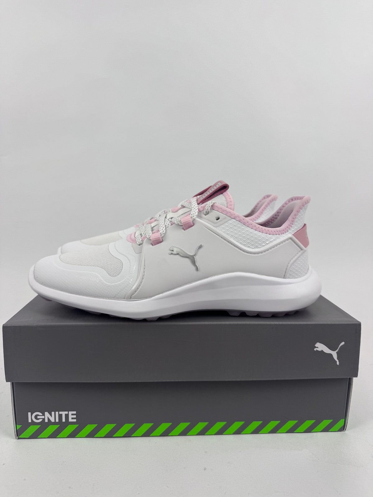 Puma Women's Ignite Fasten8 Trainers Size UK 5 White Pink Golf Shoes/320380
