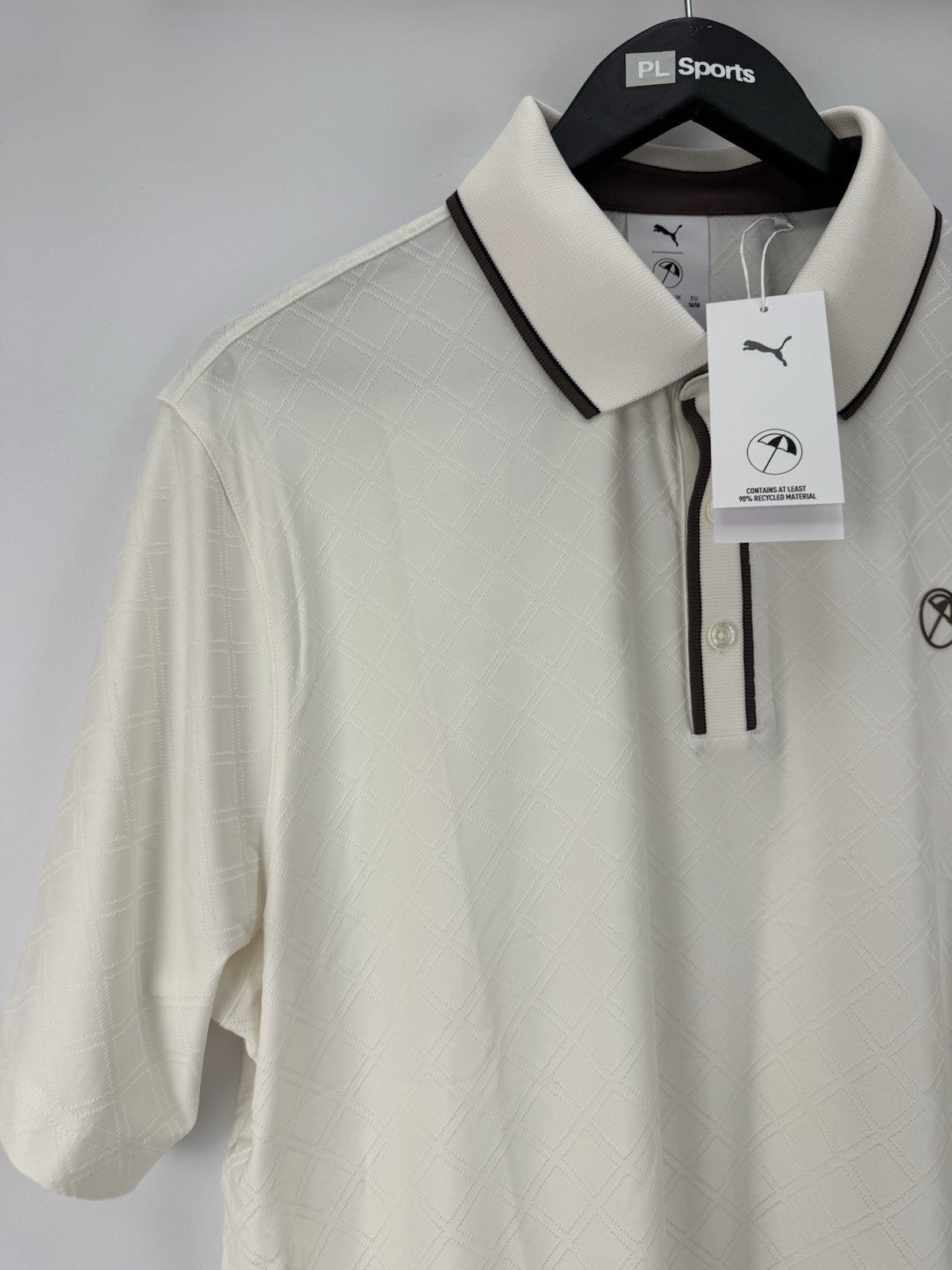 PUMA X Arnold Palmer Tipped Jac Golf Polo Shirt Men's Size M Warm White/353843