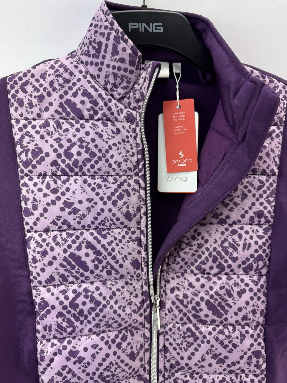 Ping Golf Women’s Jacket Niki Sensorwarm Plum UK 8 /Water Resistant /New /222583