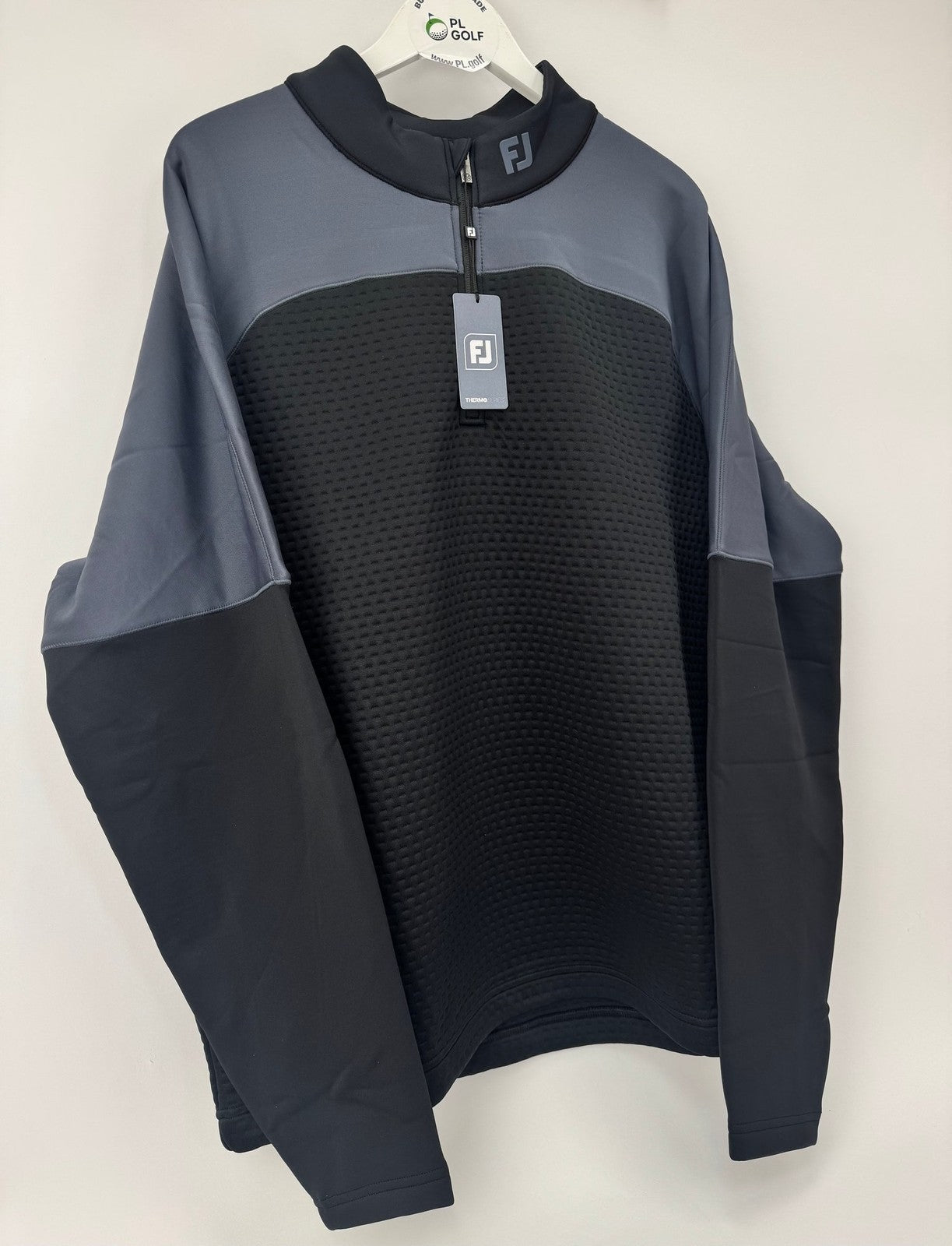 FootJoy ThermoSeries Jacquard Midlayer Men’s Size XXL Black/Charcoal/336174