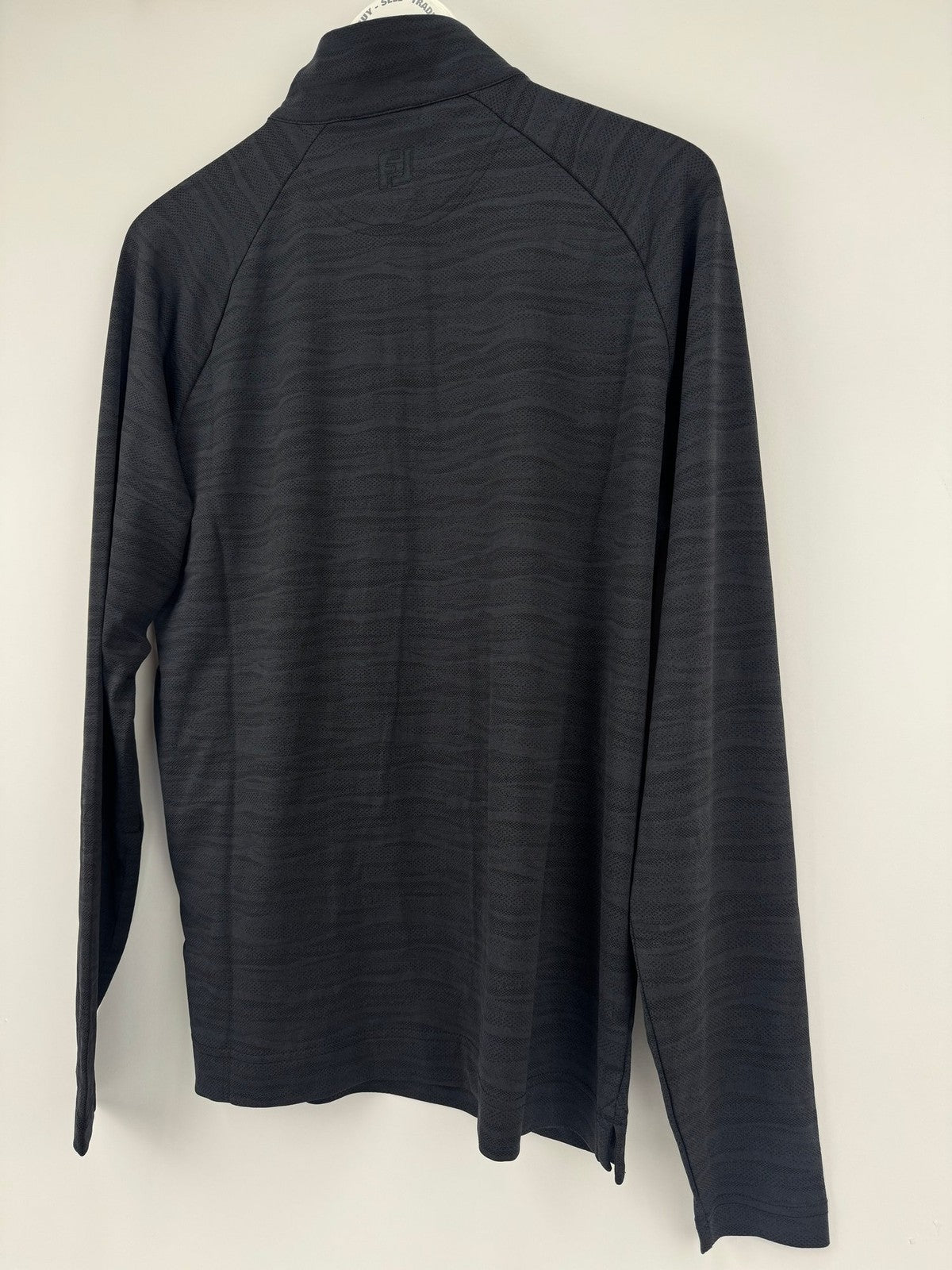 FootJoy Golf Wave Jacquard Chill-Out Zip Pullover Men's Size Small Black/330709