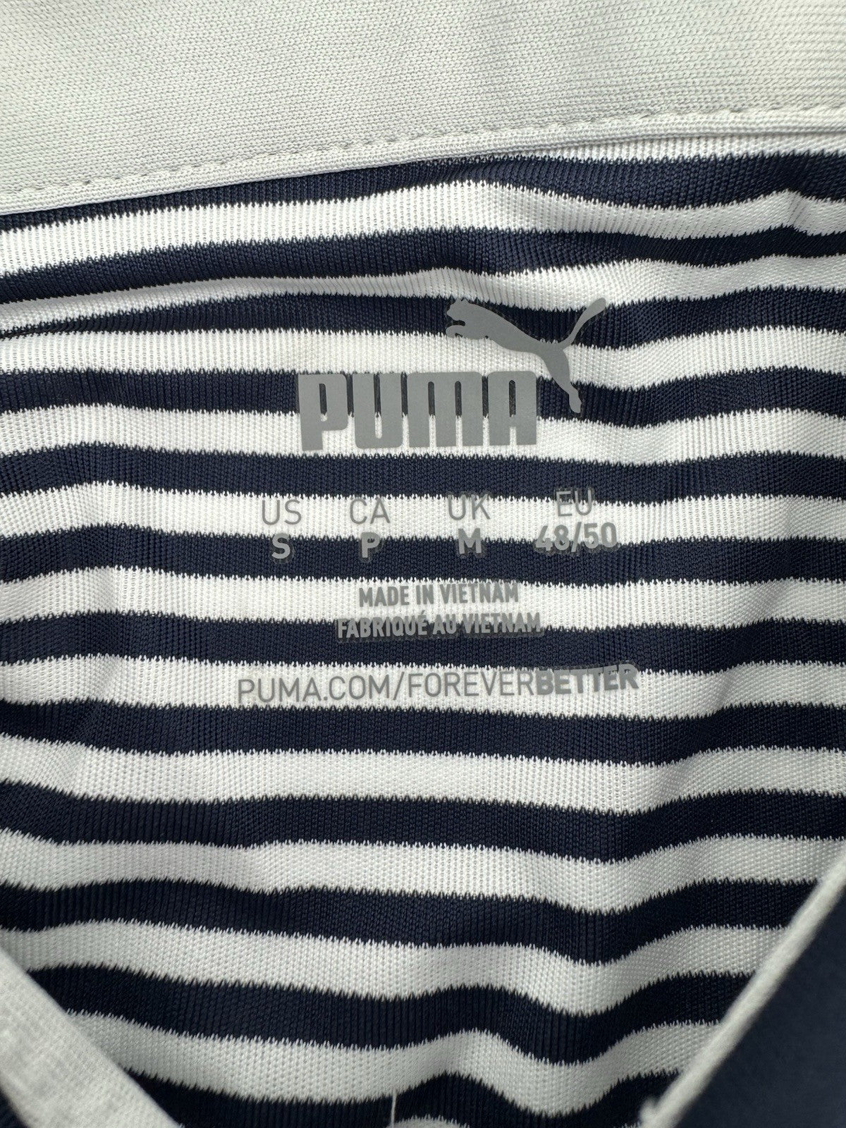 Puma Golf Pure Stripe Polo Shirt Mens UK Medium /Navy /White /New /308119