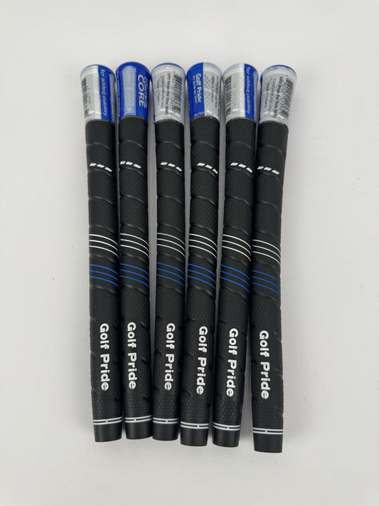 Golf Pride CP2 Wrap Golf Grips (6) Men’s Standard /Black/Blue /New /321370