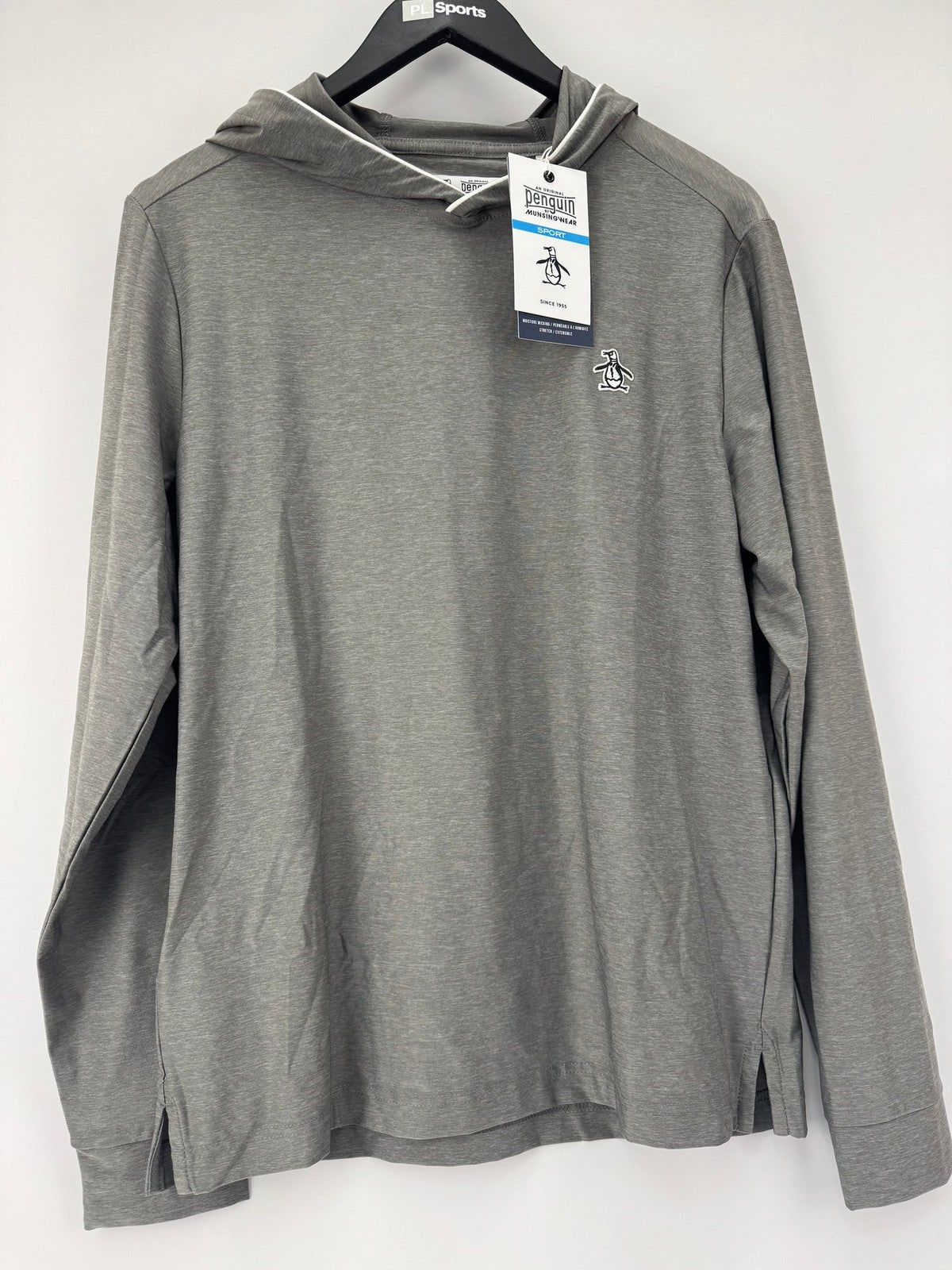 Penguin Sport Mens Hoodie Size S Grey Long Sleeve Lightweight Pullover/353084