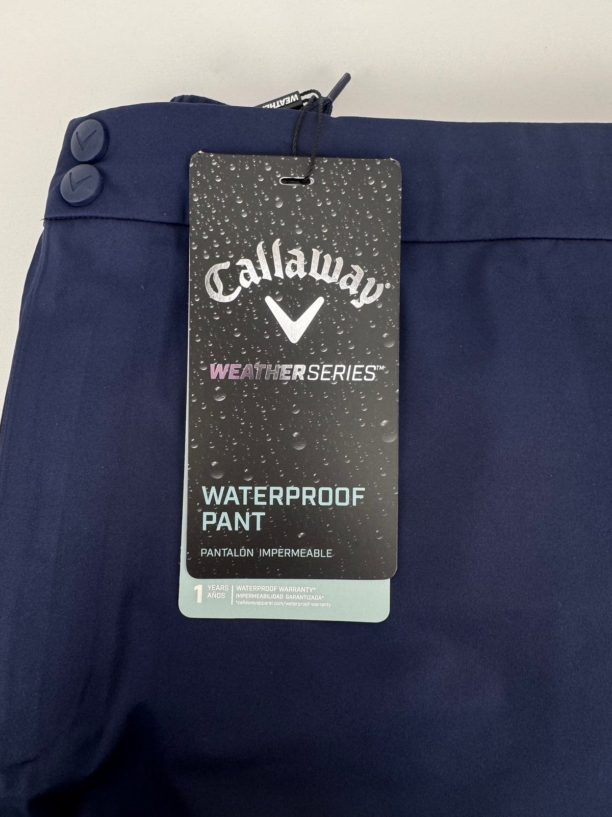 Callaway Weather Series Waterproof Golf Trousers Men's XL Navy Rain Gear/324002