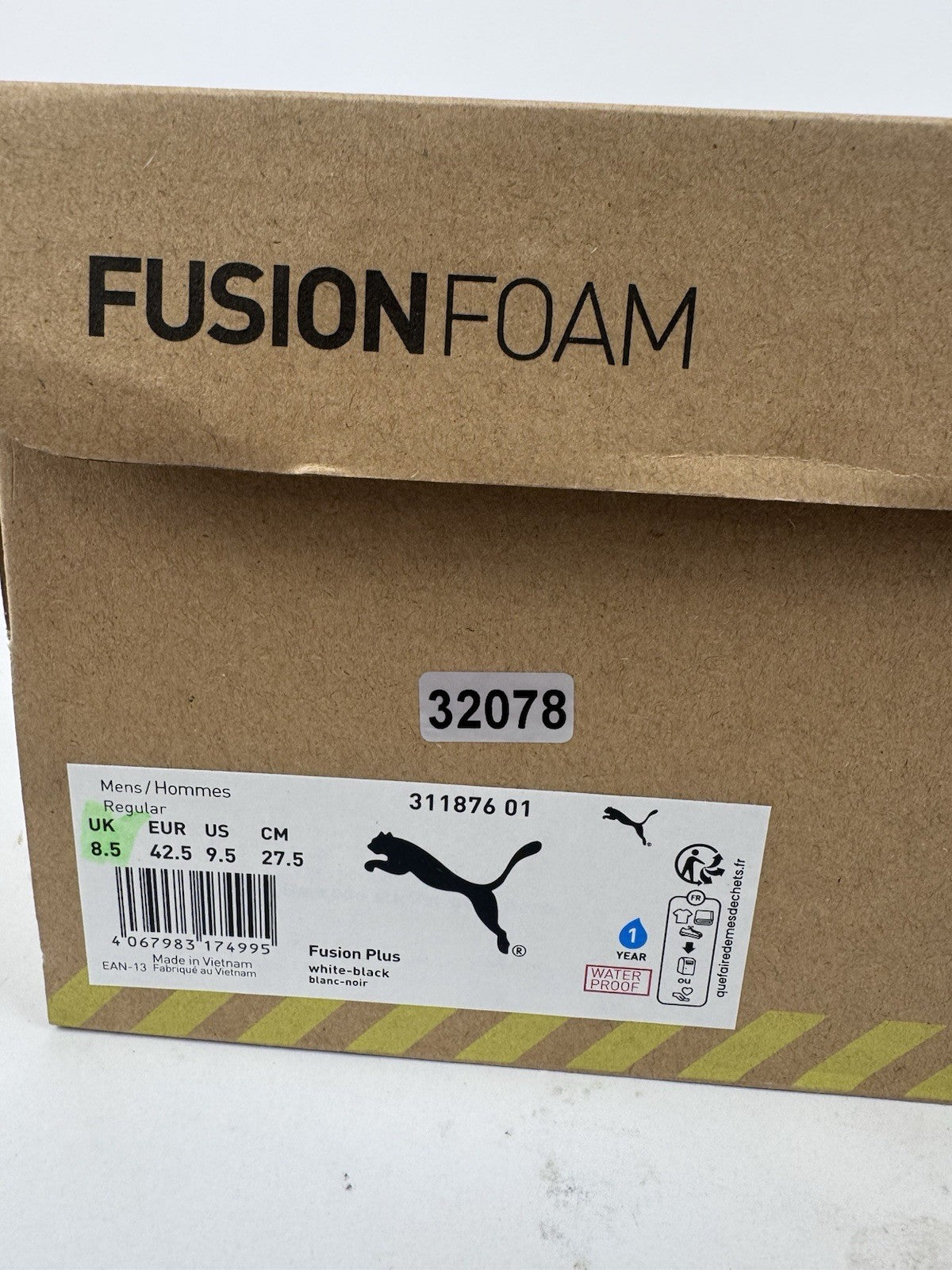 Puma Fusion Foam Fusion Plus Golf Shoes Mens Size UK 8.5 White Black/320788