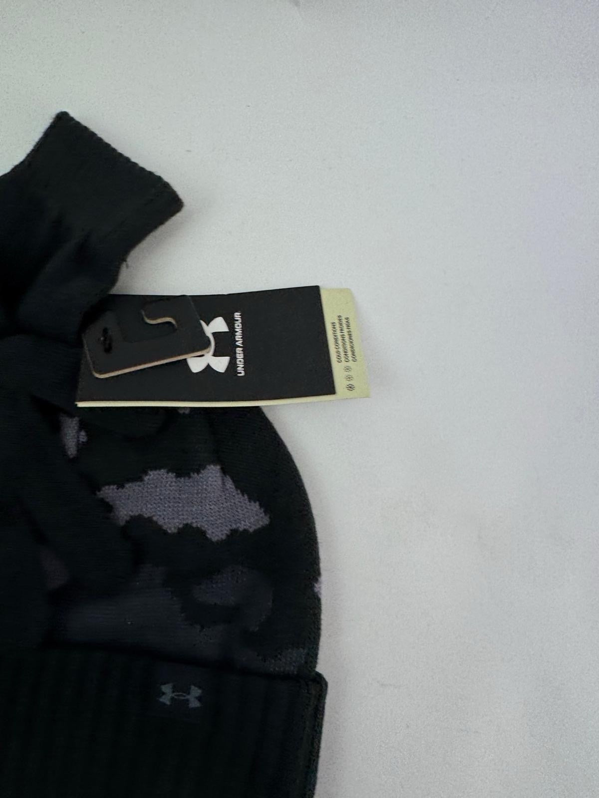 Boys Under Armour Beanie And Gloves Set Black Camouflage Kids Brand New/ 300694