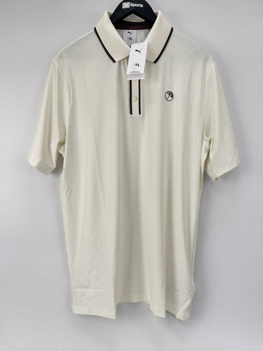 PUMA X Arnold Palmer Tipped Jac Golf Polo Shirt Men's Size XL Warm White/353820