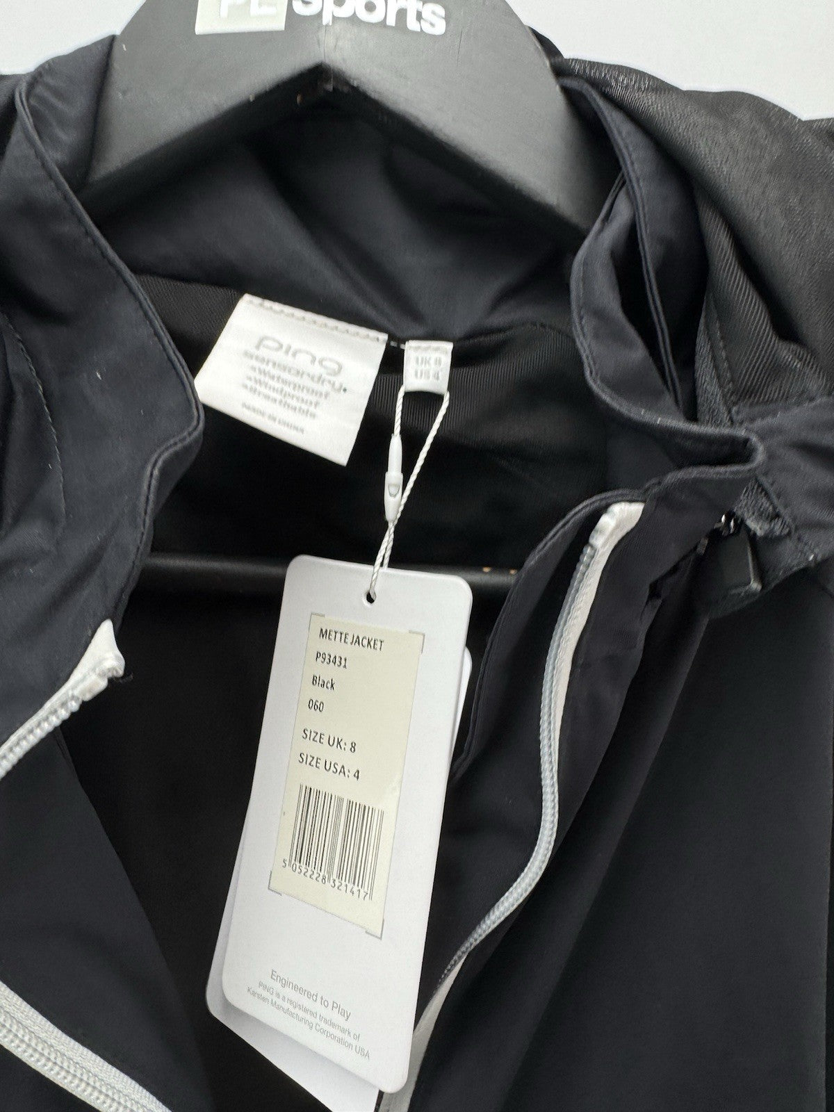 Ping Golf Women’s Mette Jacket Black UK 8/ Water Resistant/ 300476