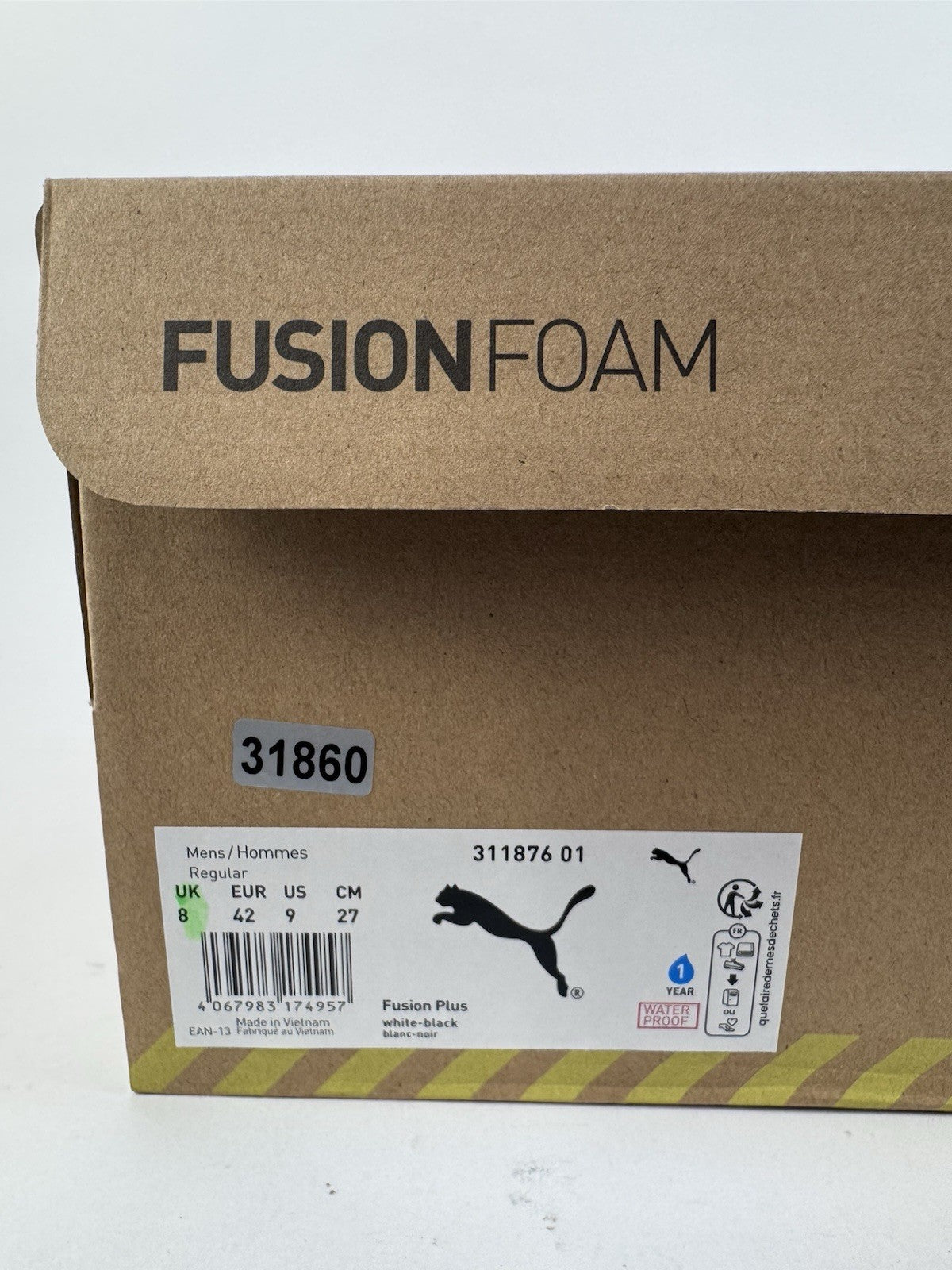 Puma Fusion Foam Fusion Plus Golf Shoes Mens Size UK 8  White Black/3186010