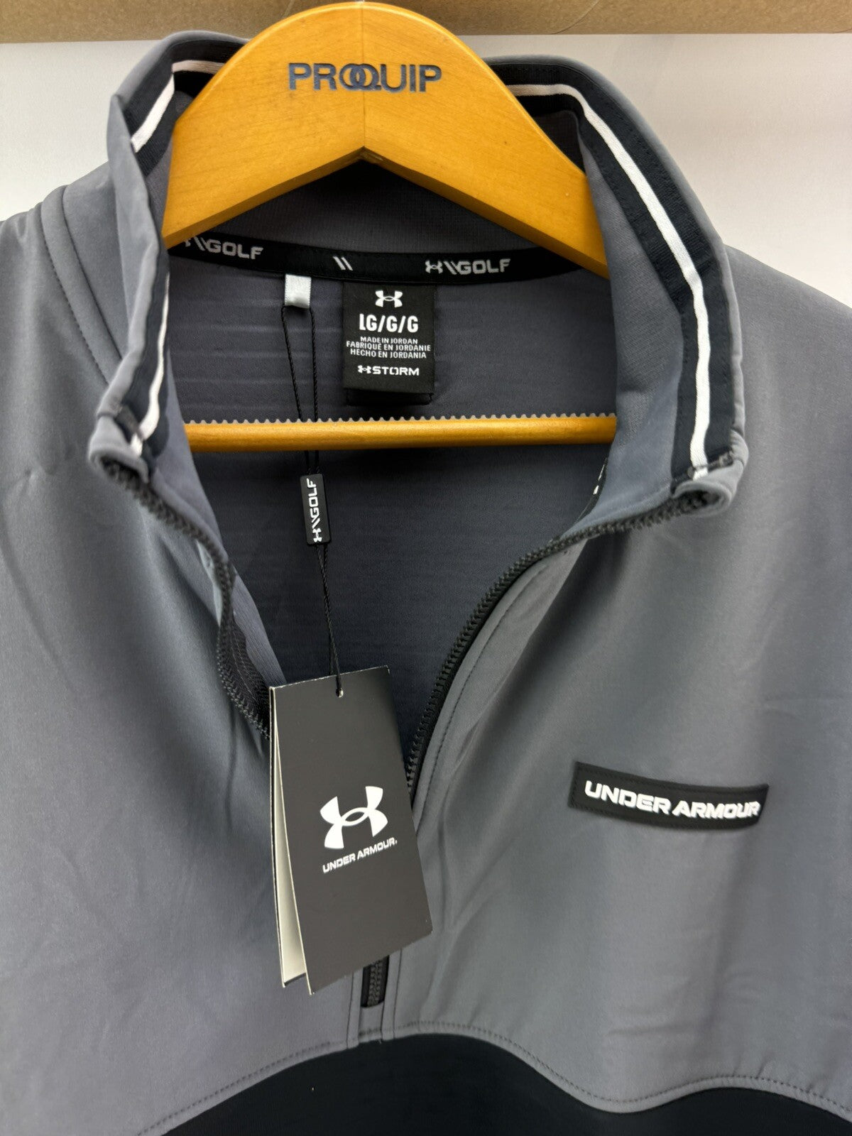 Under Armour Storm Pullover Mens Daytona 1/2 Zip UK Large /Black/Grey /New/207194