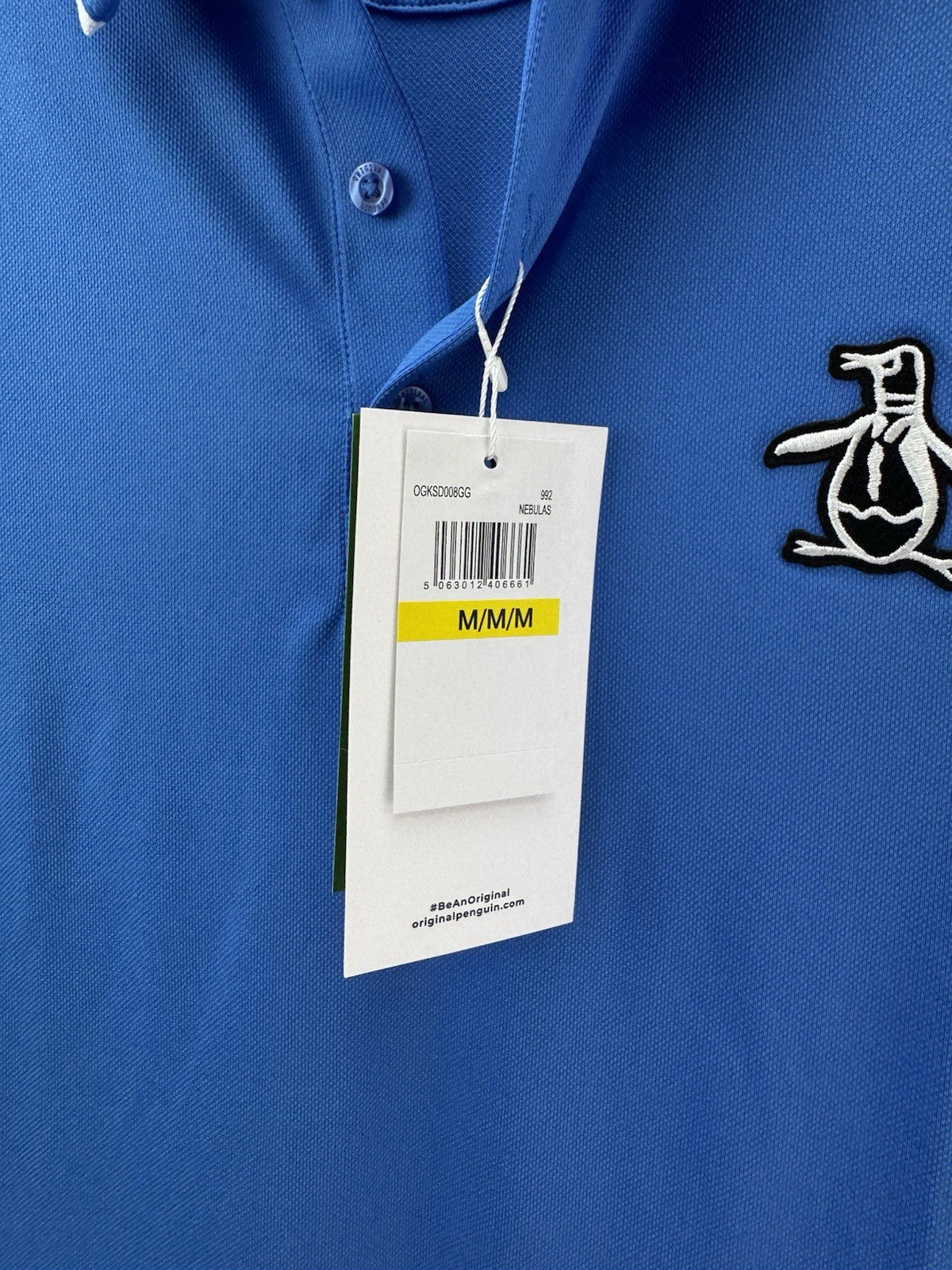 Original Penguin Golf Polo Shirt Pete Tipped Polo UK Medium /New /262466