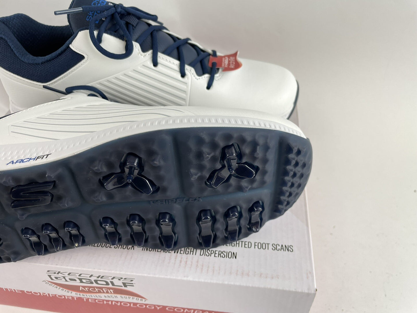 Skechers Elite 5 GF Golf Shoes Arch Fit UK 7 /Waterproof /White/Blue /Brand New6